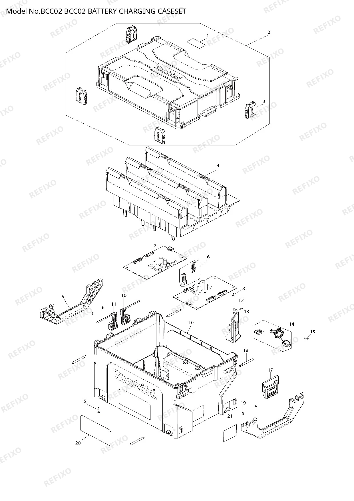 Деталировка MAKITA BCC02 — схема запчастей в разборе