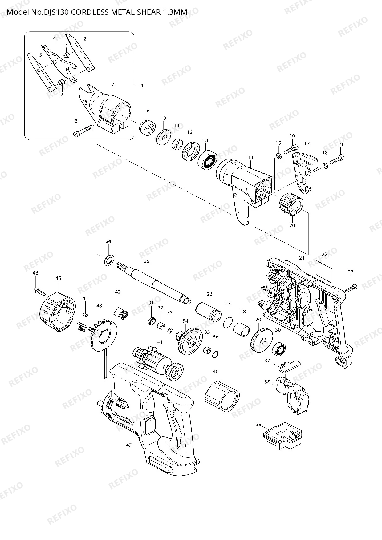 Деталировка MAKITA DJS130 — схема запчастей в разборе