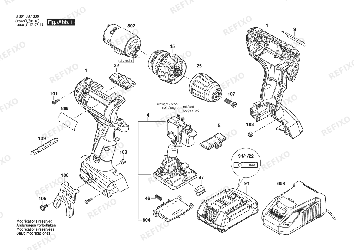 Деталировка Bosch Gw- аккумуляторный - шуруповёрт GSR 18-2-LI | 18 V | 026 - AS (3 601 JB7 3B0) — схема запчастей в разборе