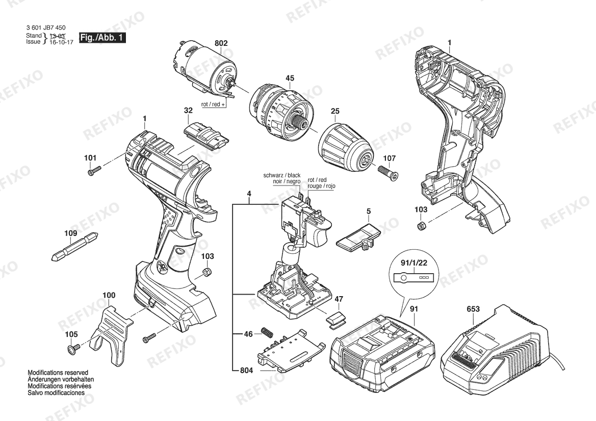 Деталировка Bosch Gw- аккумуляторный - шуруповёрт GSR 14,4-2-LI | 14.4 V | 009 - CN (3 601 JB7 480) — схема запчастей в разборе