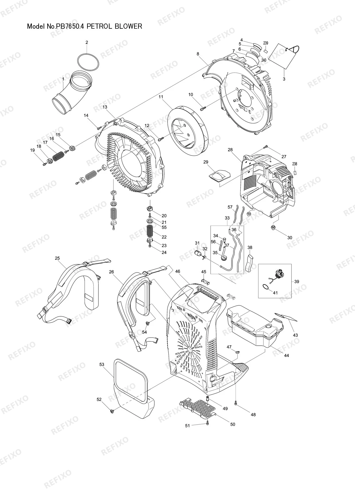 Деталировка MAKITA PB 7650.4 — схема запчастей в разборе