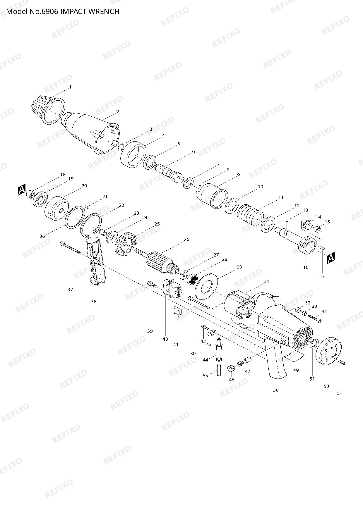Деталировка MAKITA 6906 — схема запчастей в разборе