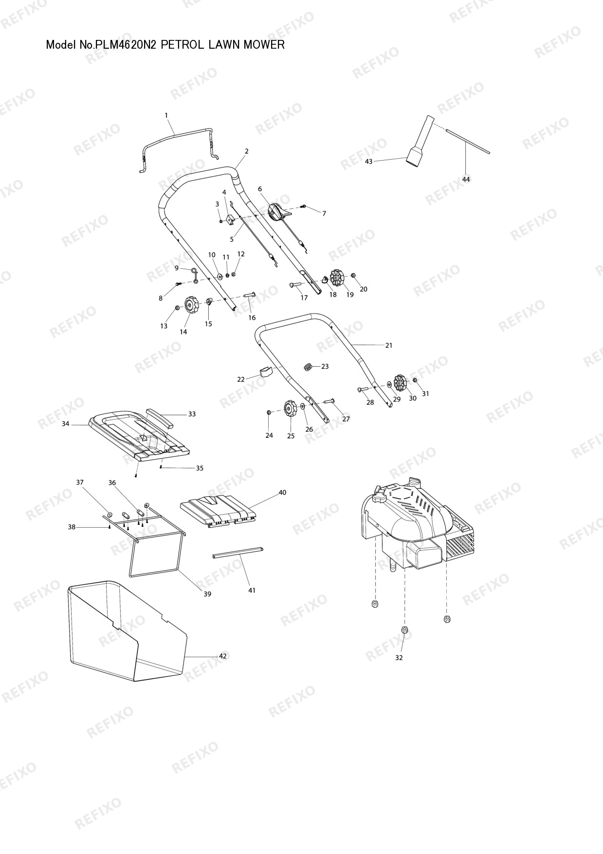 Деталировка MAKITA PLM4620N2 — схема запчастей в разборе