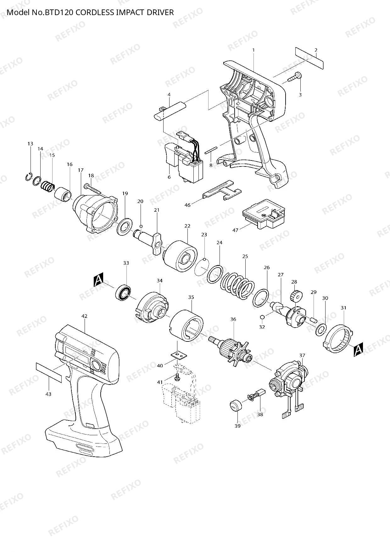 Деталировка MAKITA BTD120 — схема запчастей в разборе