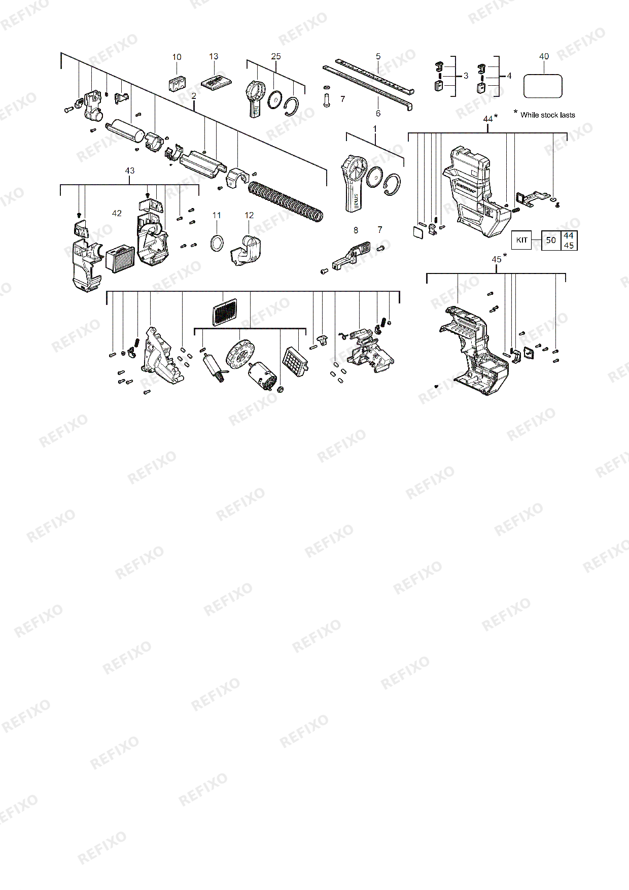 Деталировка MILWAUKEE M18FPDDEXL 0 4933478508 4000483410 — схема запчастей в разборе