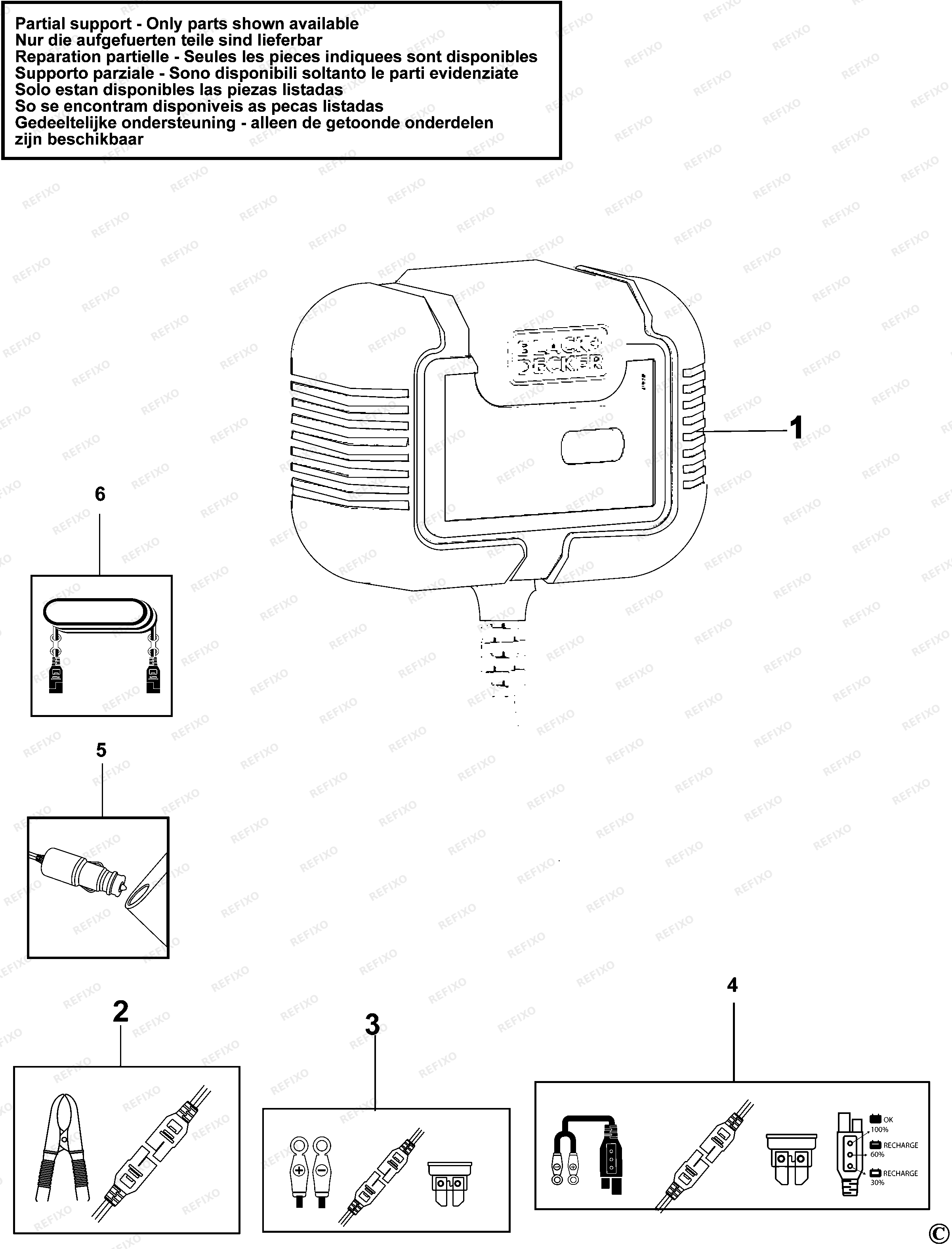 Black&Decker ЗАРЯДНОЕ УСТРОЙСТВО BXAE00021 — схема запчастей