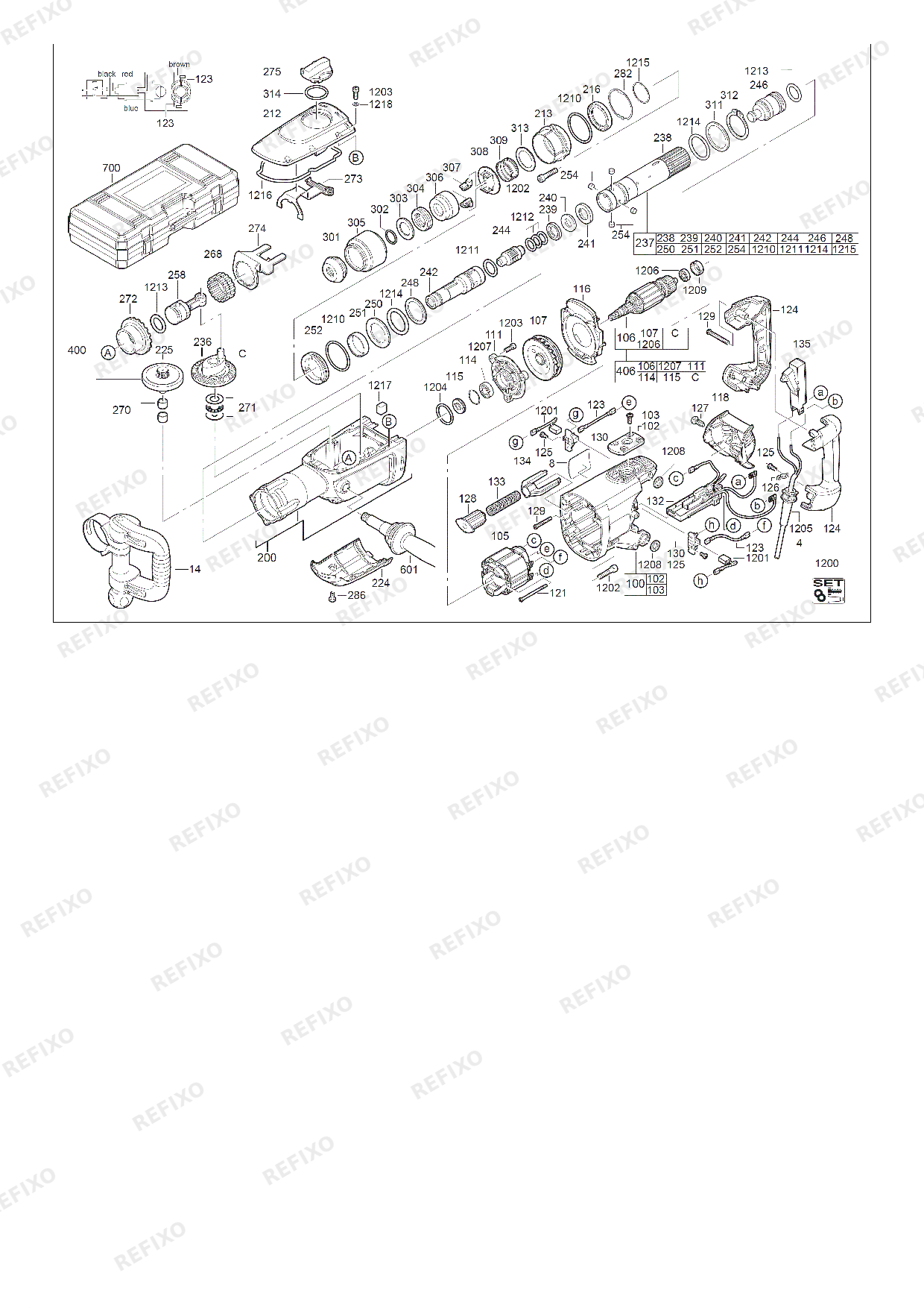 Деталировка MILWAUKEE K950S 4933405365 4000417165 — схема запчастей в разборе