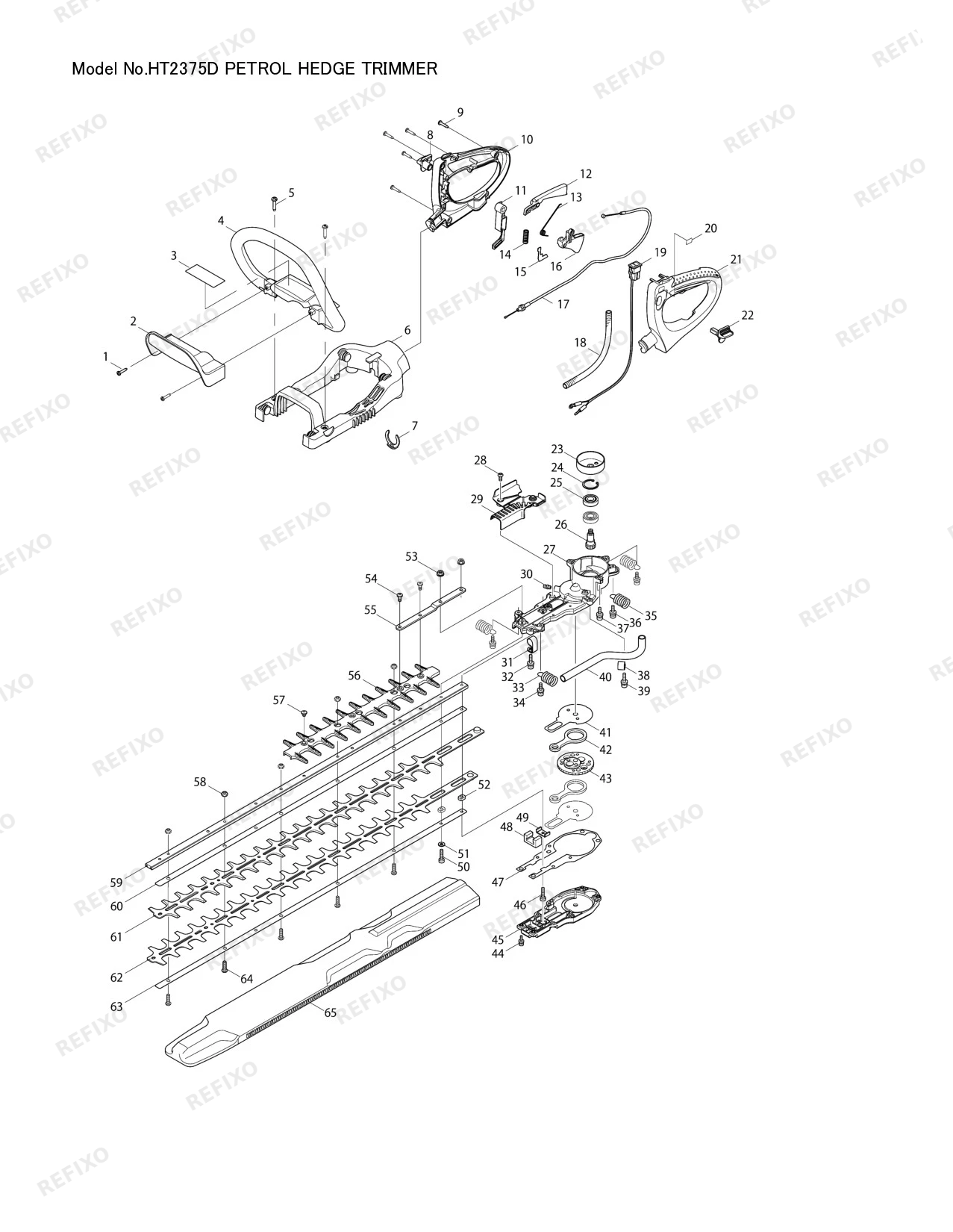 Деталировка MAKITA HT 2375D — схема запчастей в разборе
