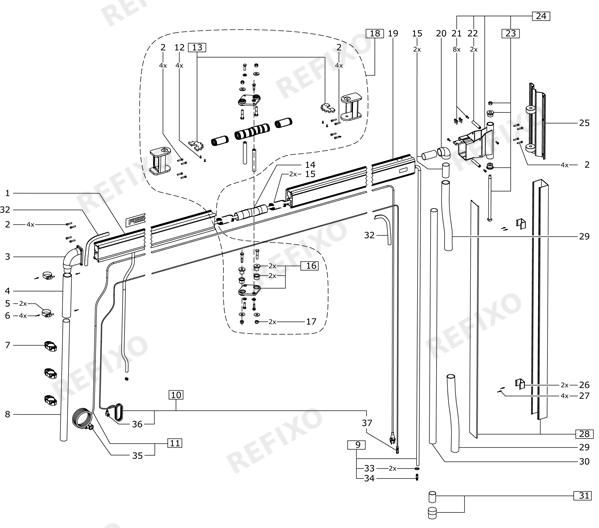 Деталировка Festool ASA 6000 Turbo-E - Absaugarm 583857 — схема запчастей в разборе