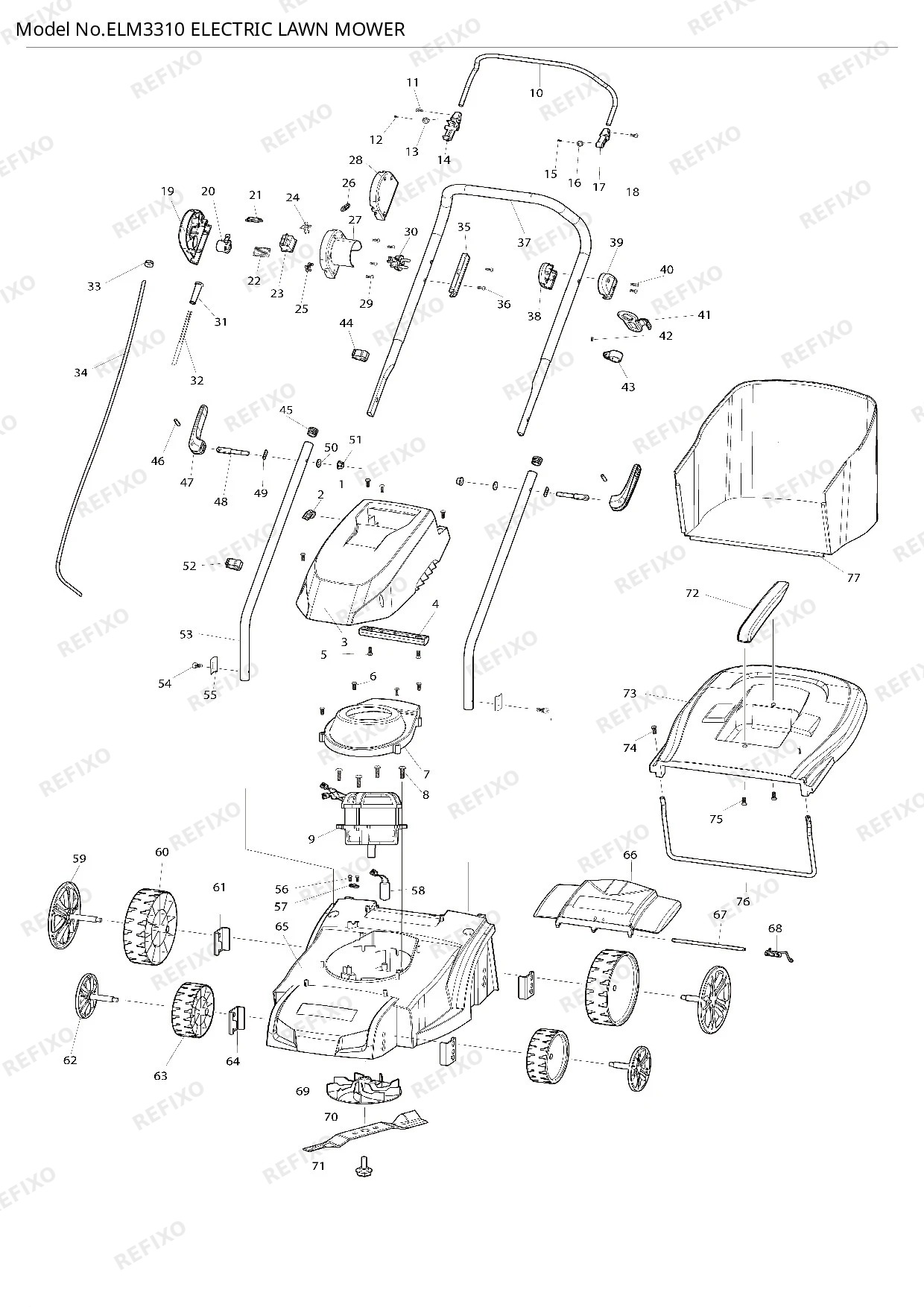 Деталировка MAKITA ELM3310 — схема запчастей в разборе