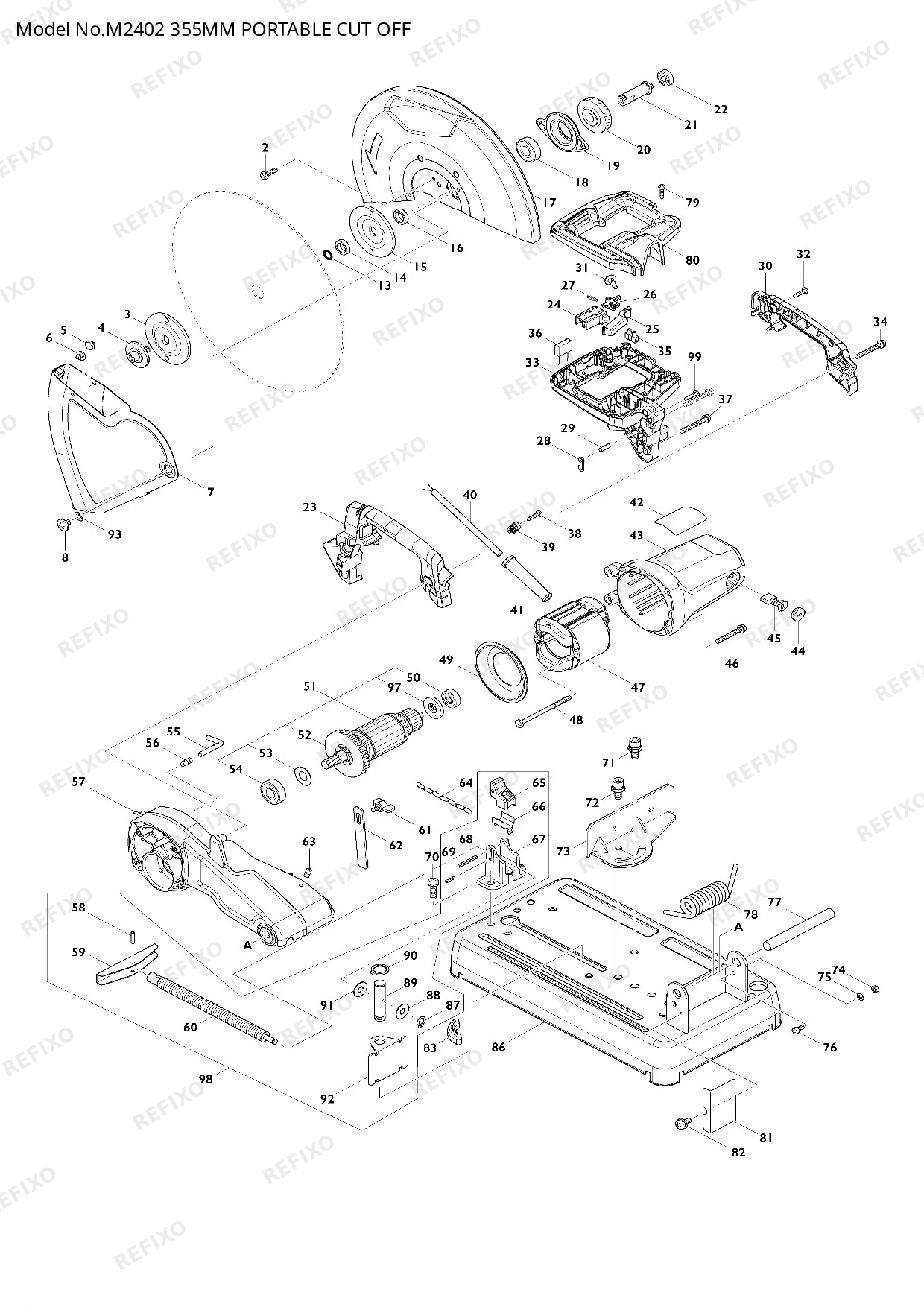 Деталировка MAKITA M2402 — схема запчастей в разборе