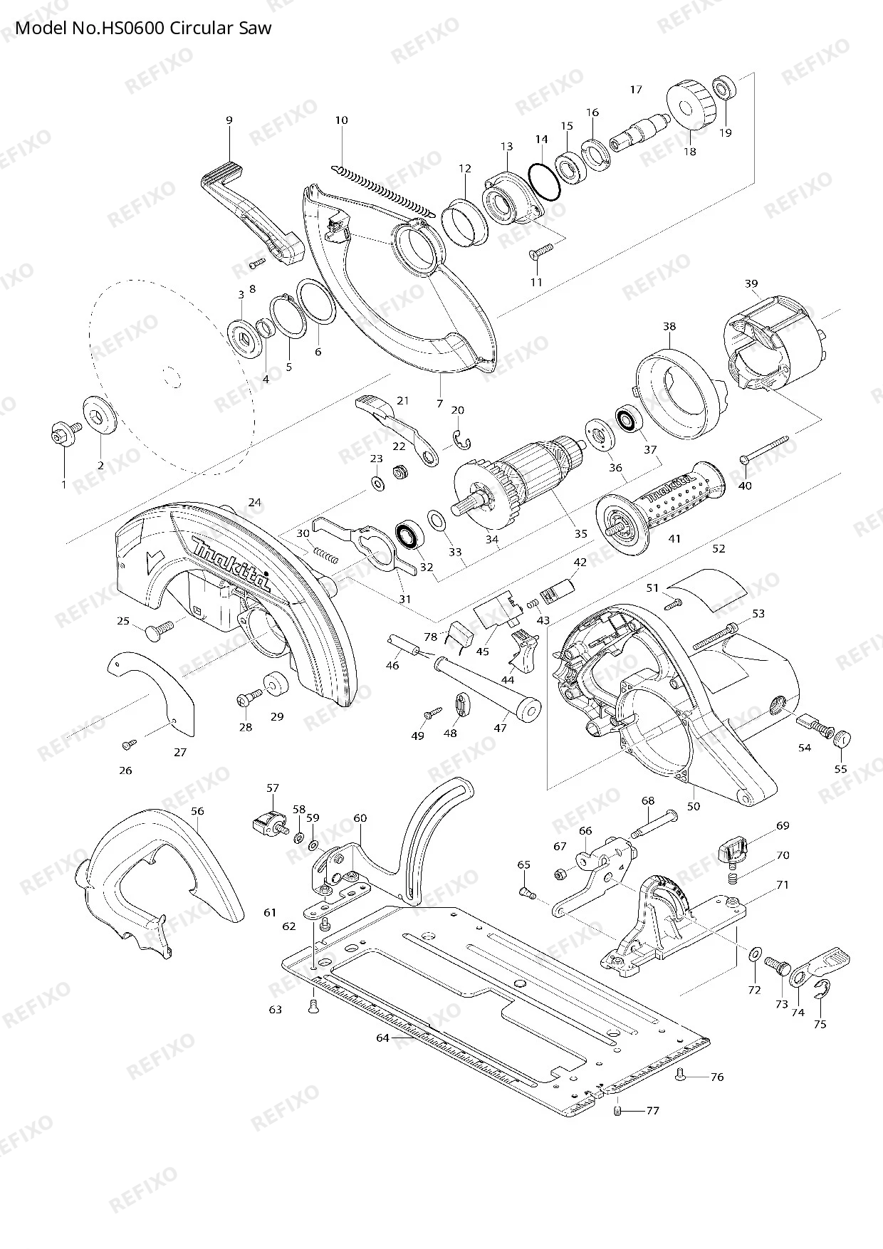 Деталировка MAKITA HS0600 — схема запчастей в разборе