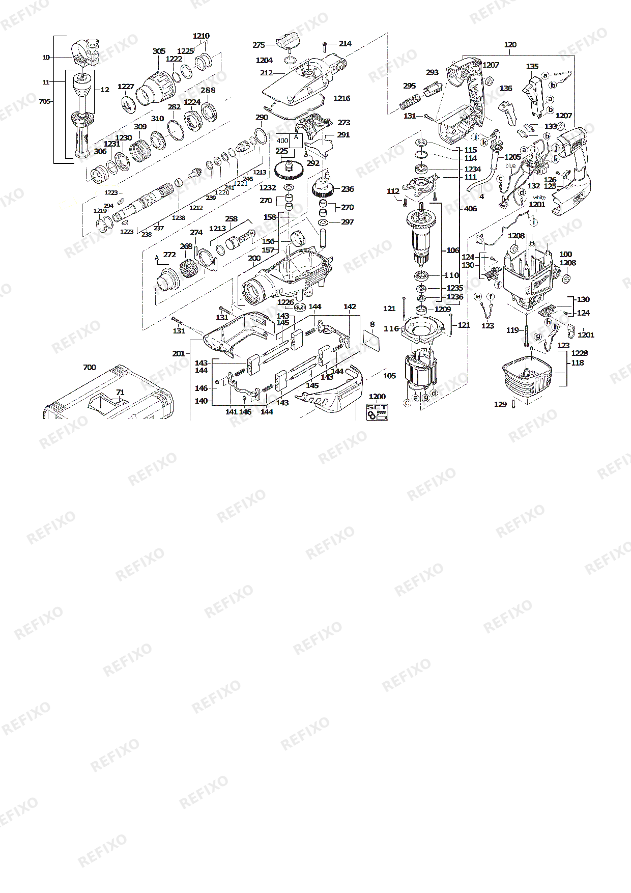 Деталировка MILWAUKEE K750S 4933398600 4000463235 — схема запчастей в разборе