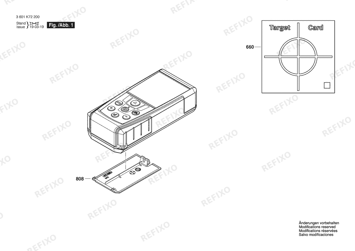 Деталировка Bosch Entfernungsmesser GLM 50 C | 061 - US (3 601 K72 C10) — схема запчастей в разборе