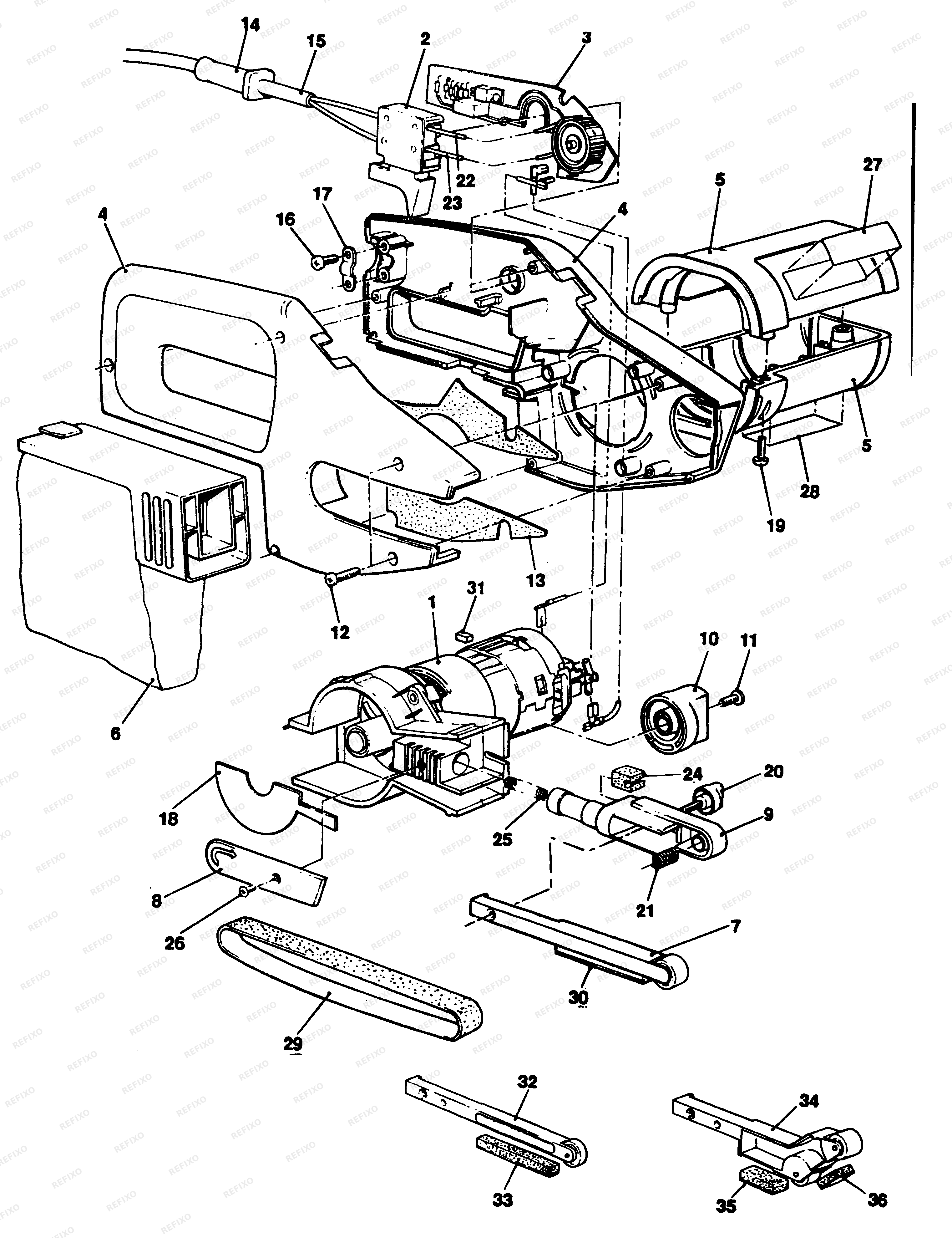 Black&Decker ЭЛЕКТРИЧЕСКИЙ НАПИЛЬНИК BD282E — схема запчастей