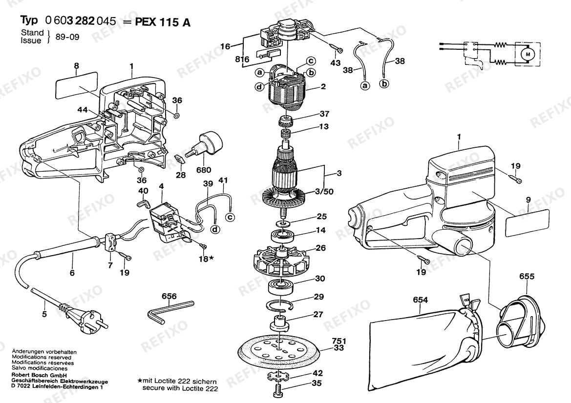 Деталировка Bosch Attrappe NO DESCRIPTION | 115 V | 030 - CA (0 603 282 045) — схема запчастей в разборе