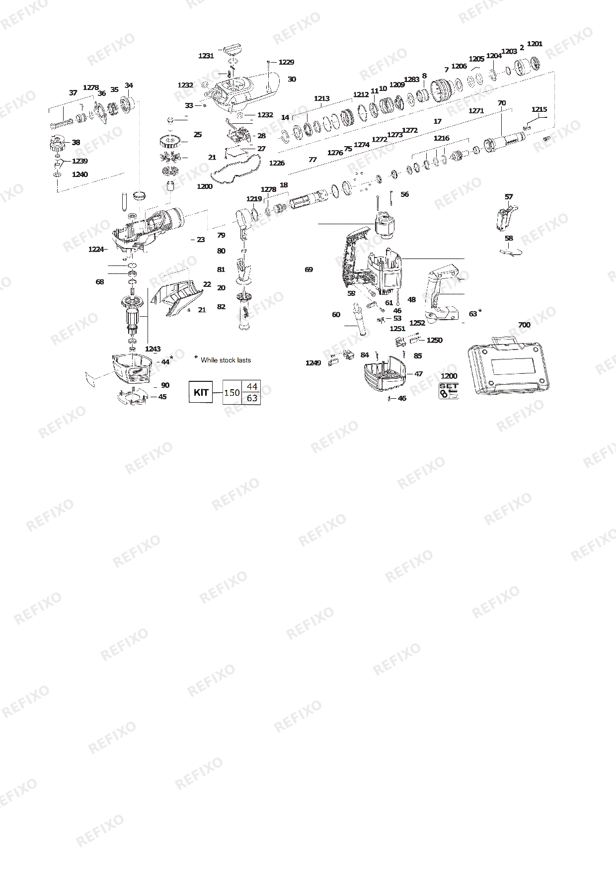 Деталировка MILWAUKEE K540S 4933418100 4000418101 — схема запчастей в разборе