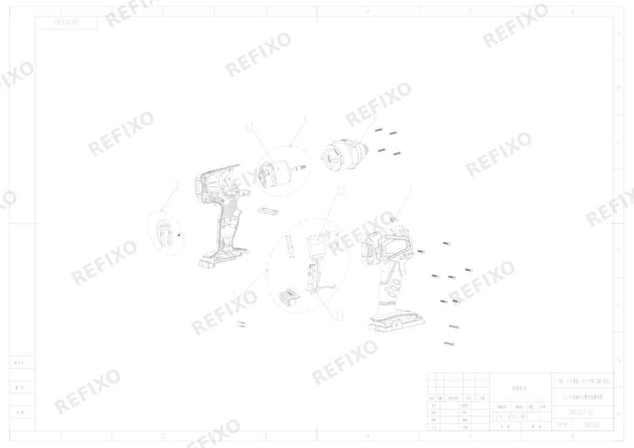 Деталировка Greenworks 3801307-Exploded view — схема запчастей в разборе