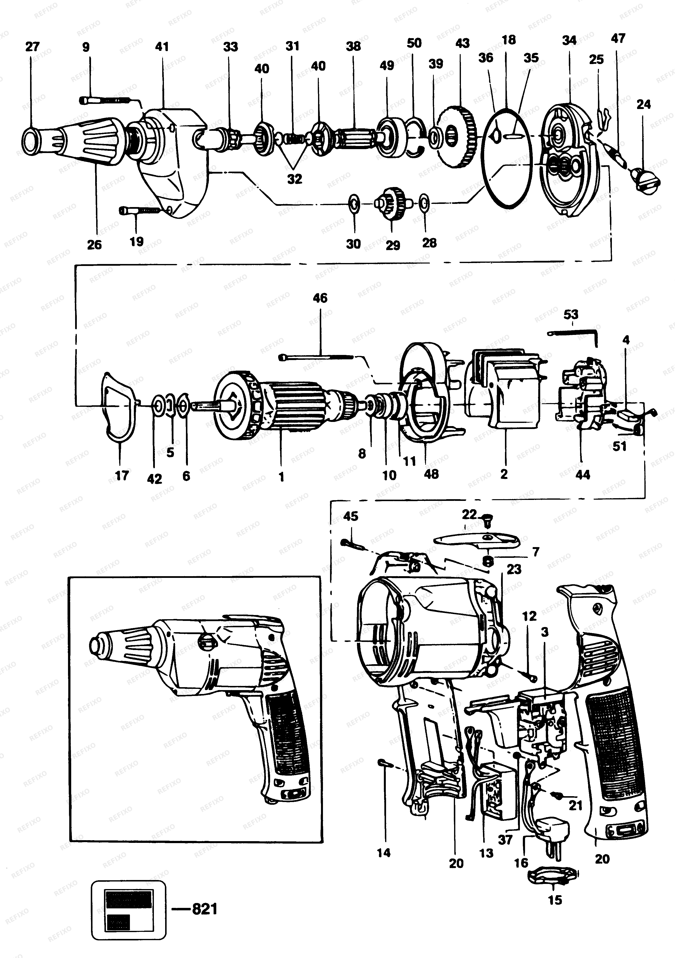 Black&Decker ОТВЁРТКА P8806 — схема запчастей