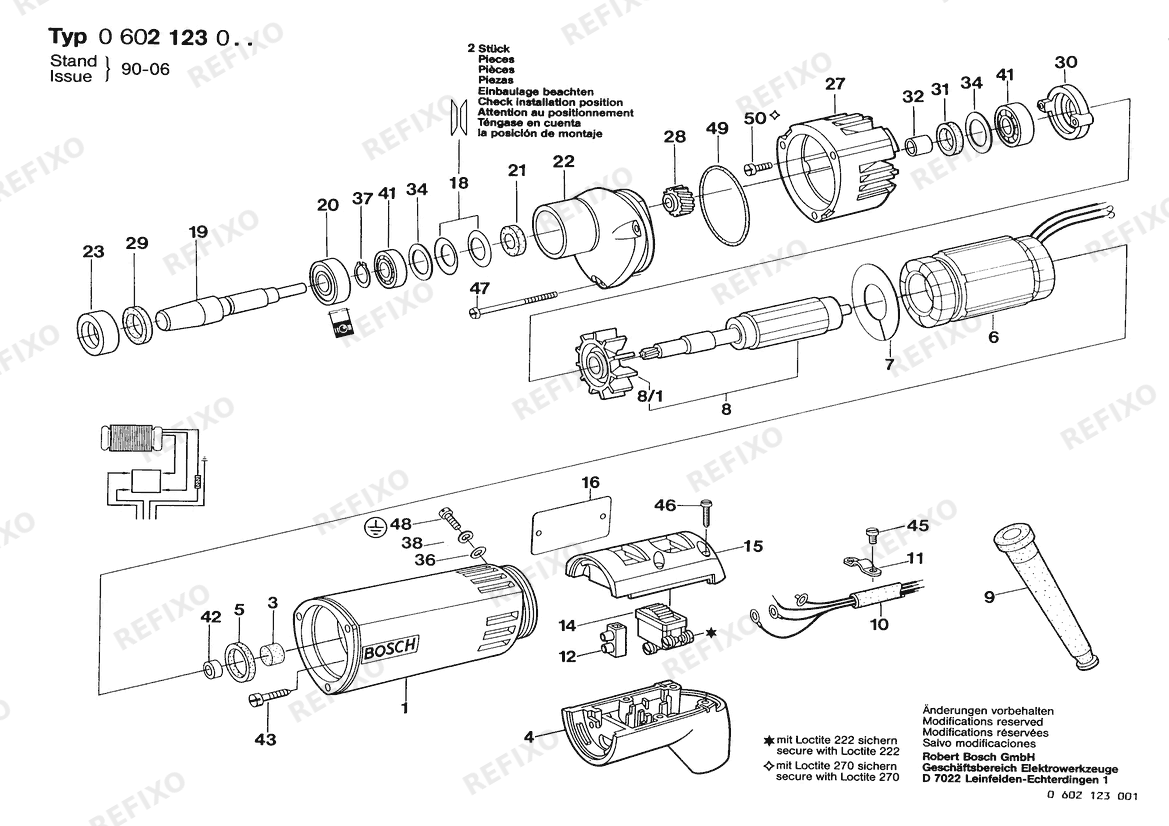 Деталировка Bosch Hf- дрель High Frequency Drill (0 602 123 006) — схема запчастей в разборе