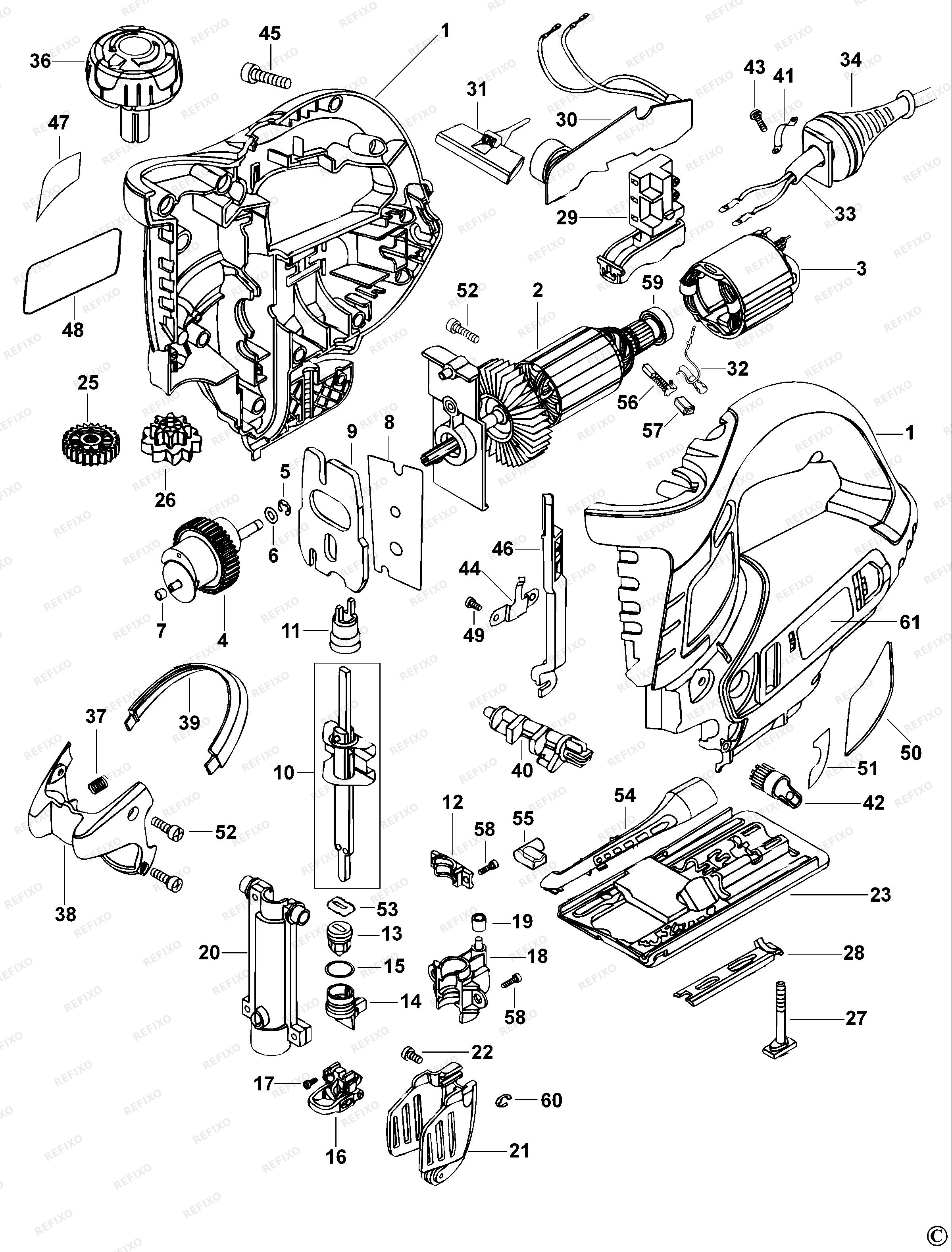 Black&Decker ЛОБЗИК FS5500JS — схема запчастей