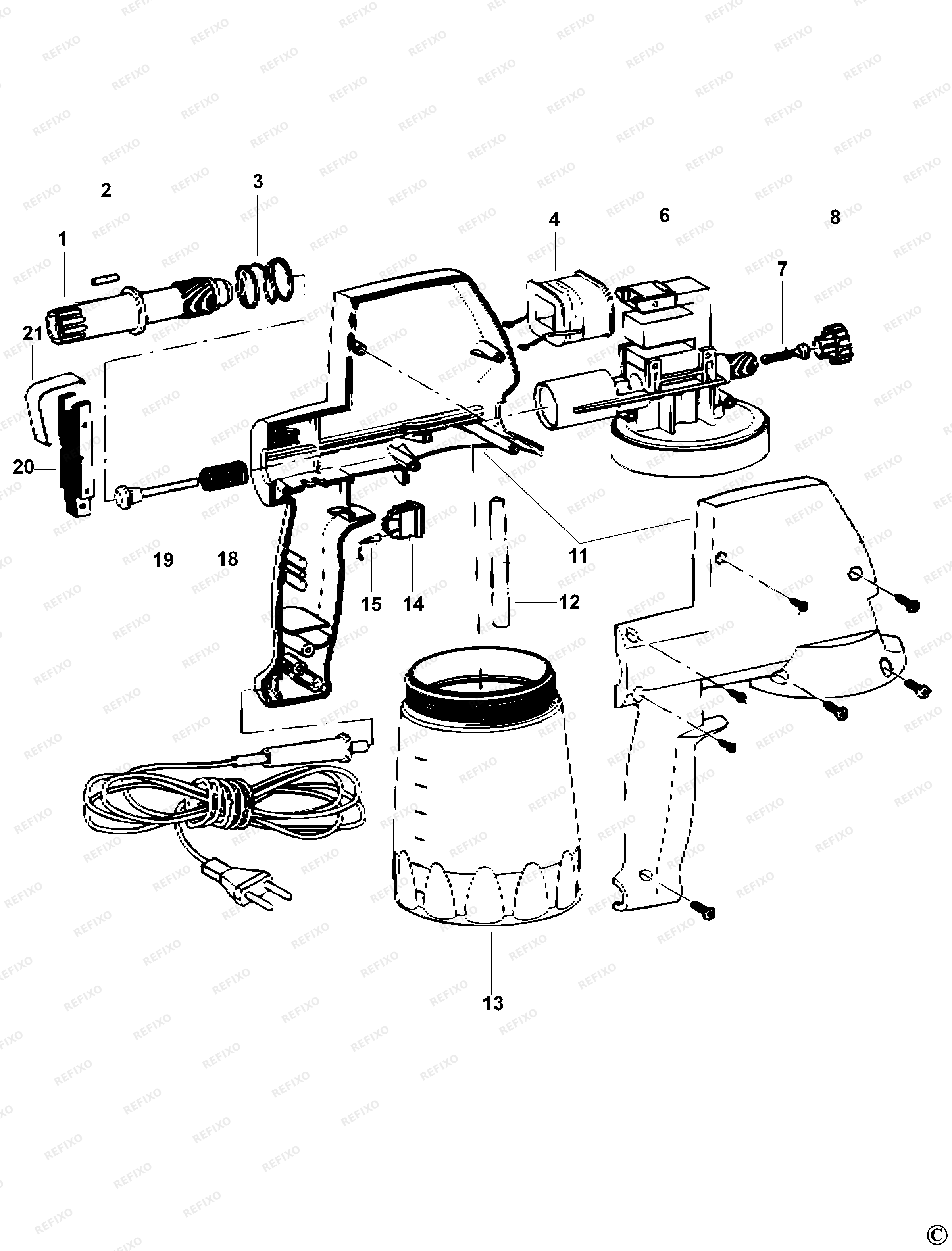 Black&Decker ПИСТОЛЕТ-КРАСКОРАСПЫЛИТЕЛЬ K15B — схема запчастей