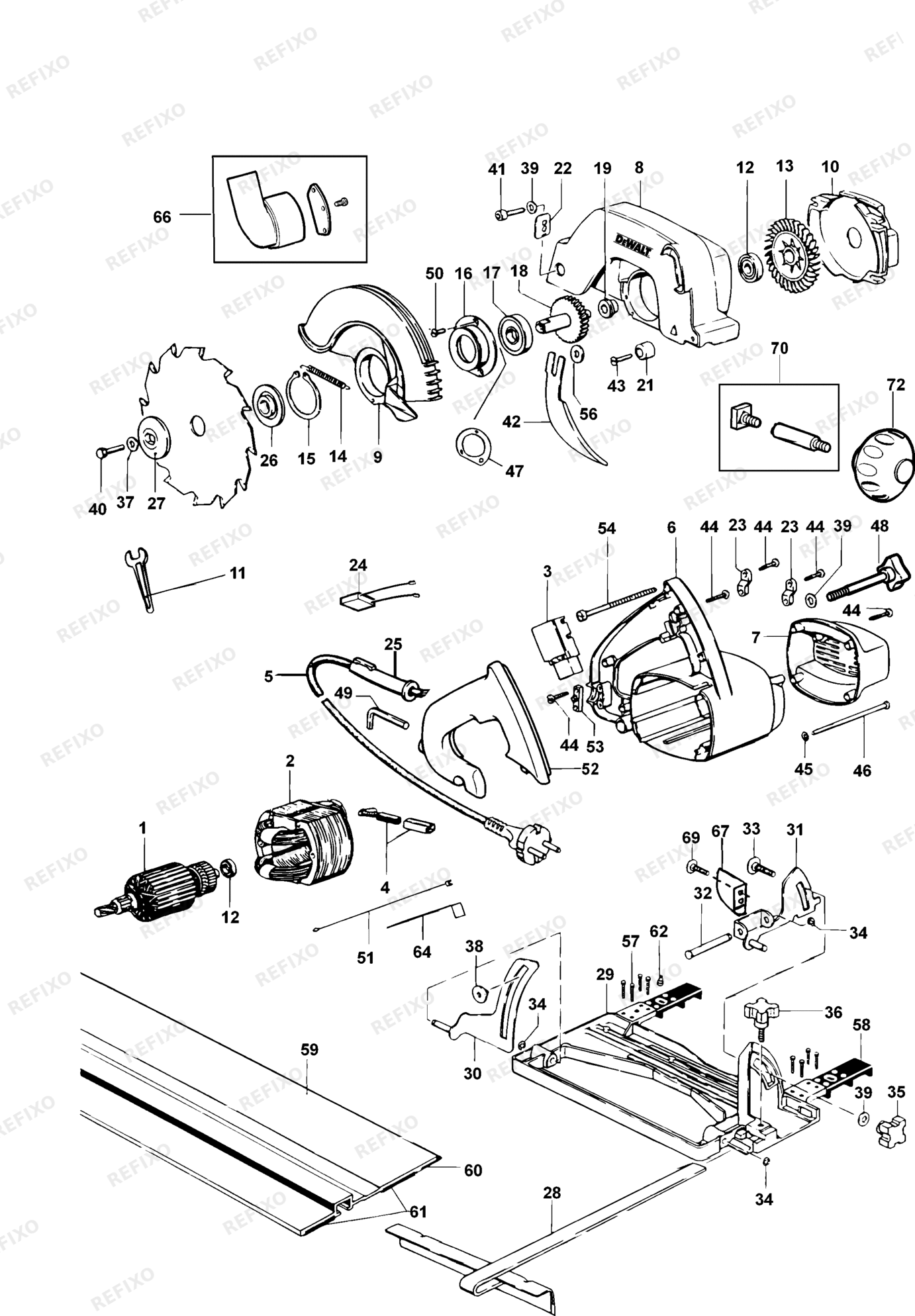 Деталировка DeWalt DW351-DE TYPE 5 KREISSGE DW351-DE DW351 — схема запчастей в разборе
