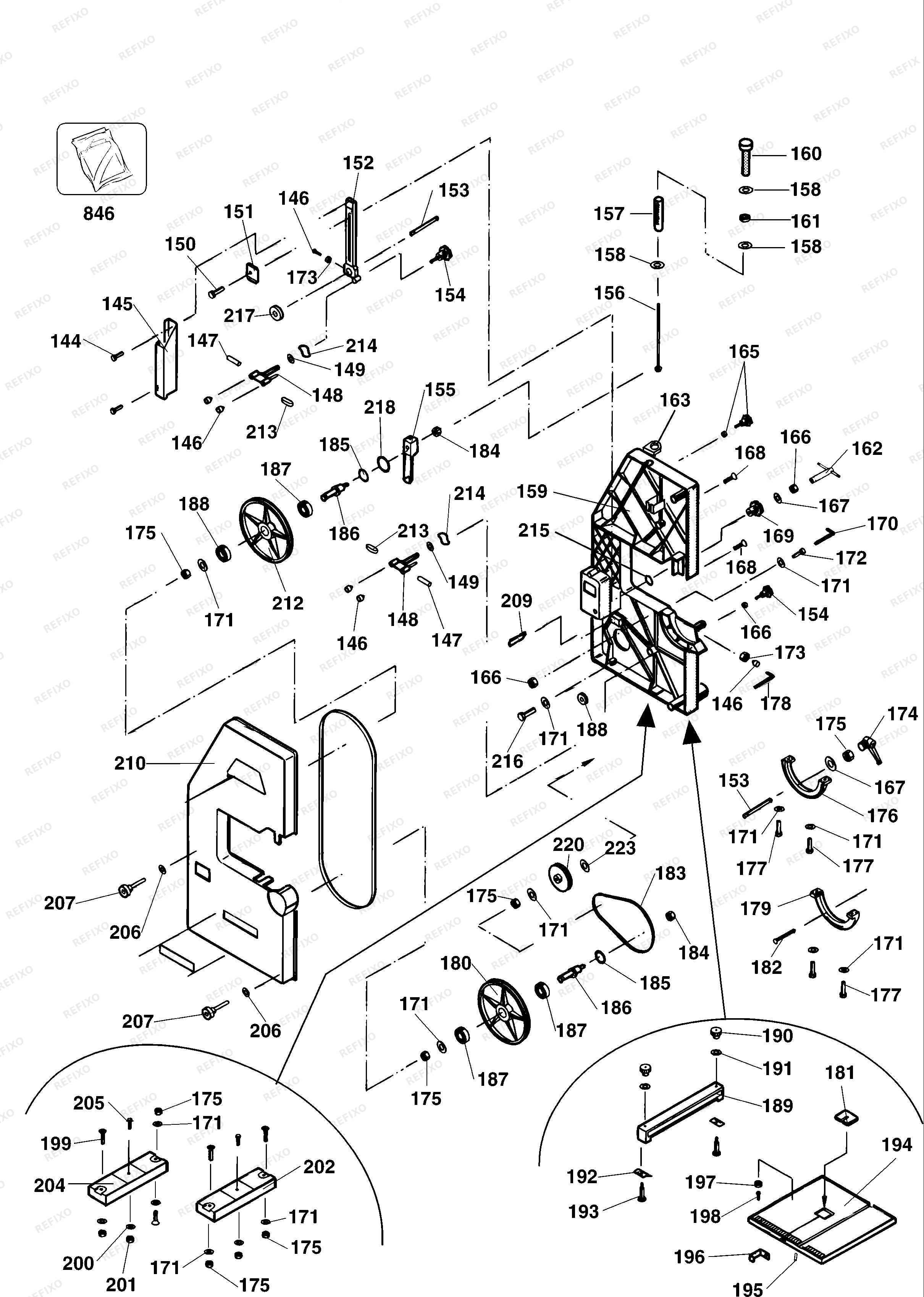 Деталировка DeWalt ????????? ???? EBS3401---B — схема запчастей в разборе