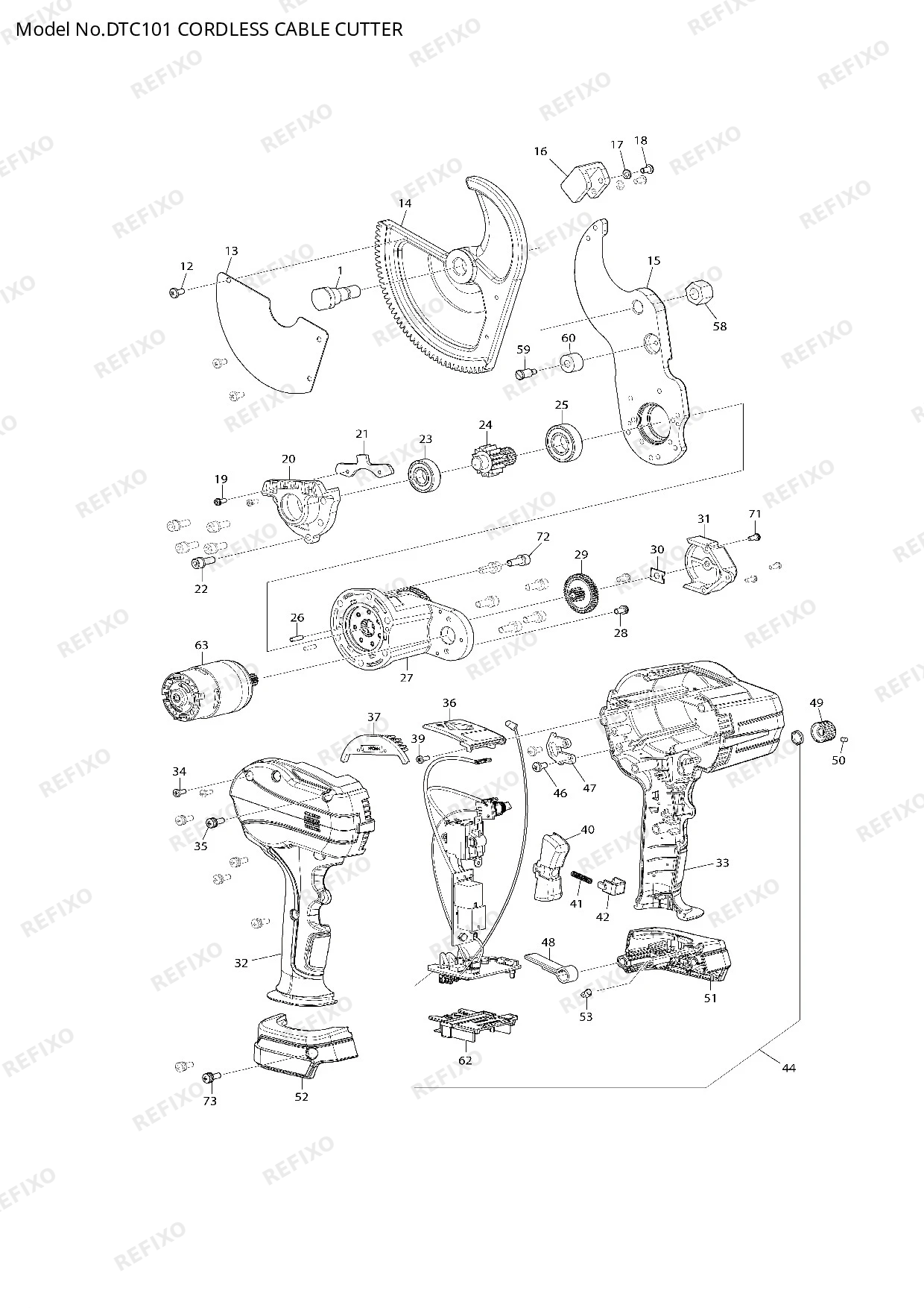 Деталировка MAKITA DTC101 — схема запчастей в разборе