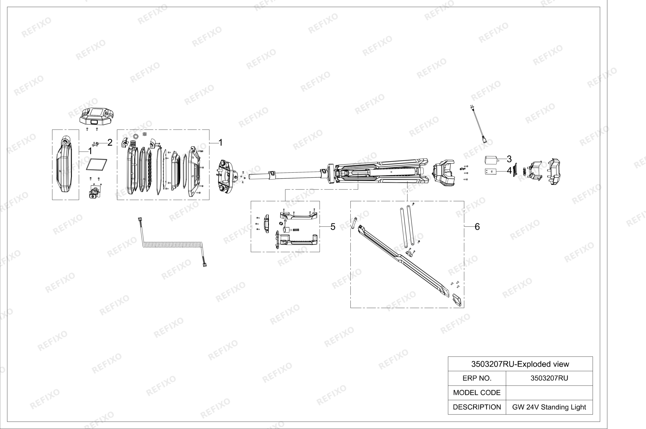 Деталировка Greenworks 3503207 Exploded view — схема запчастей в разборе