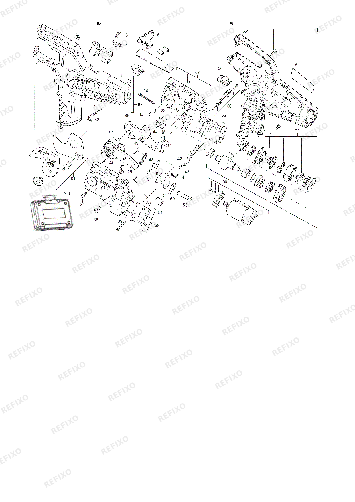 Деталировка MILWAUKEE M12CC 0 4933431600 4000448942 — схема запчастей в разборе