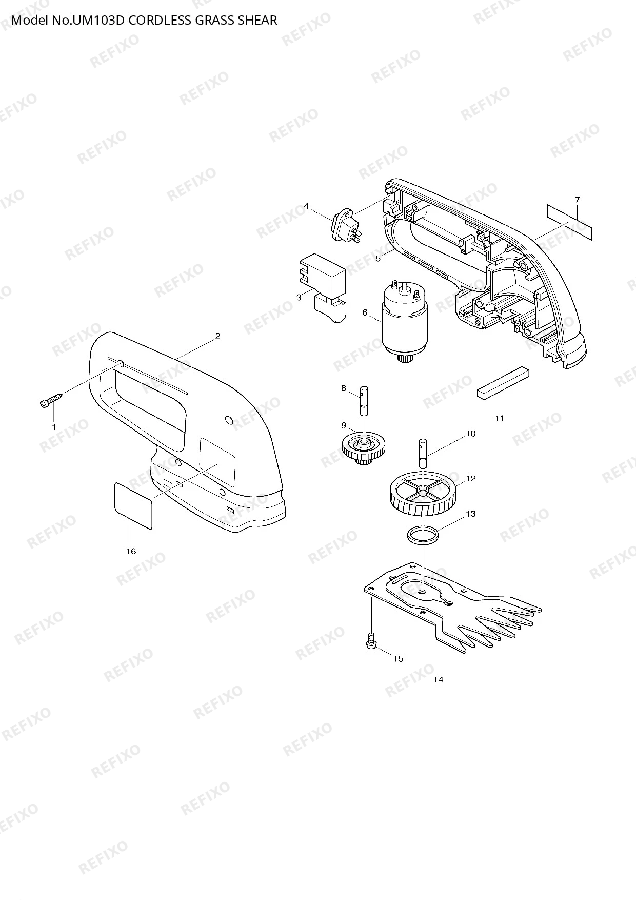 Деталировка MAKITA UM103D — схема запчастей в разборе