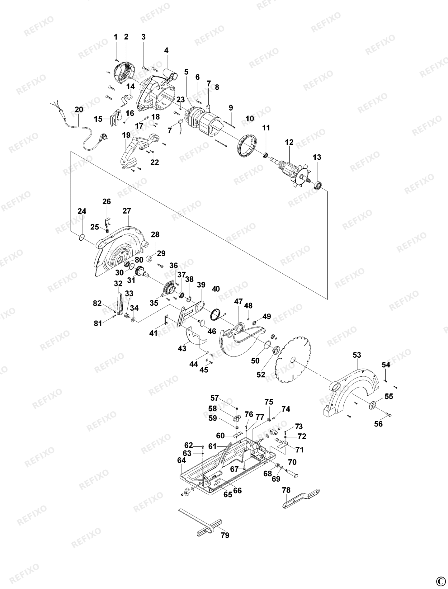 Деталировка DeWalt D23700-QS TYPE 1 KREISSGE D23700-QS D23700 — схема запчастей в разборе