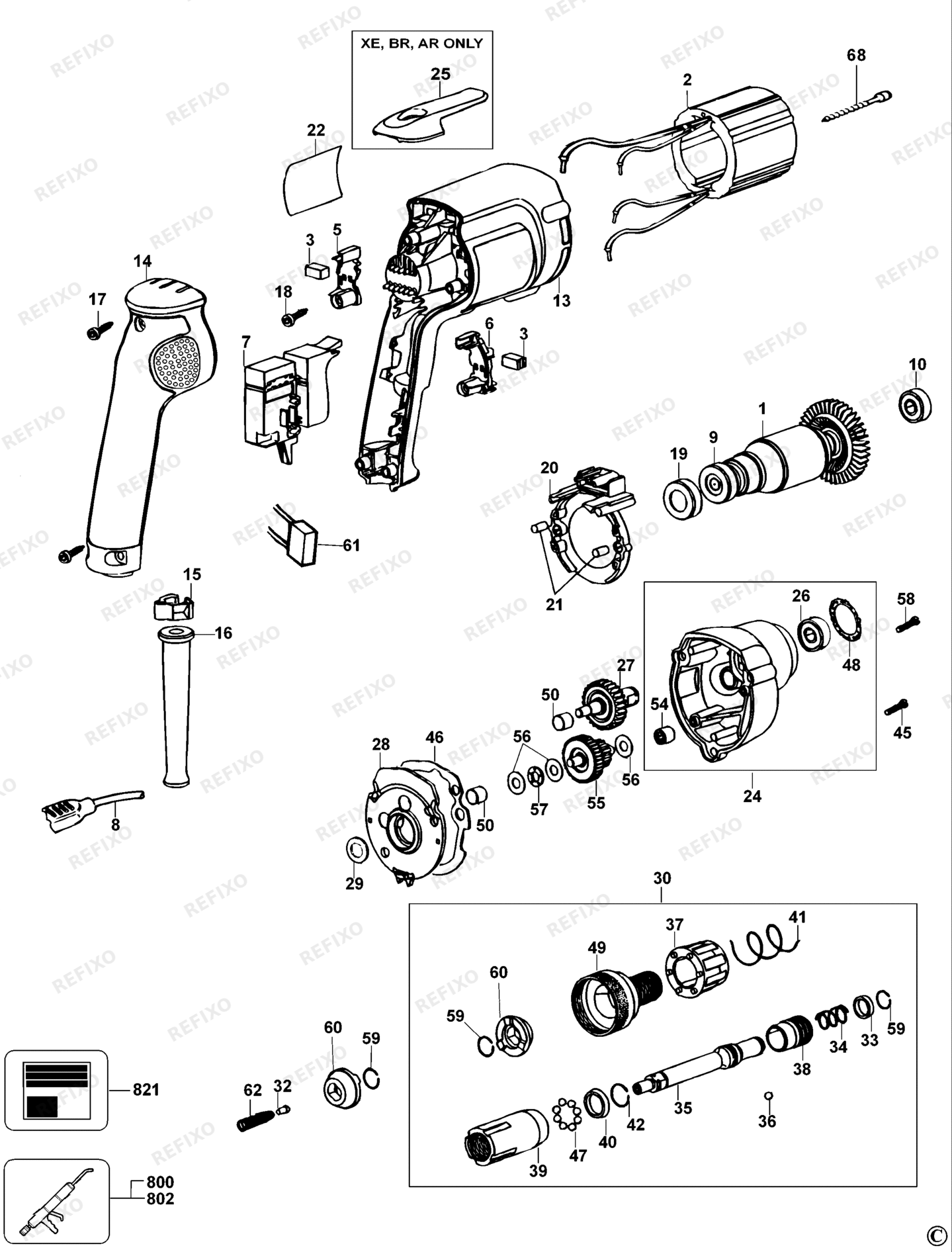 Деталировка DeWalt DW268K-LX TYPE 4 SCHRAUBENDREHER DW268K-LX DW268K — схема запчастей в разборе