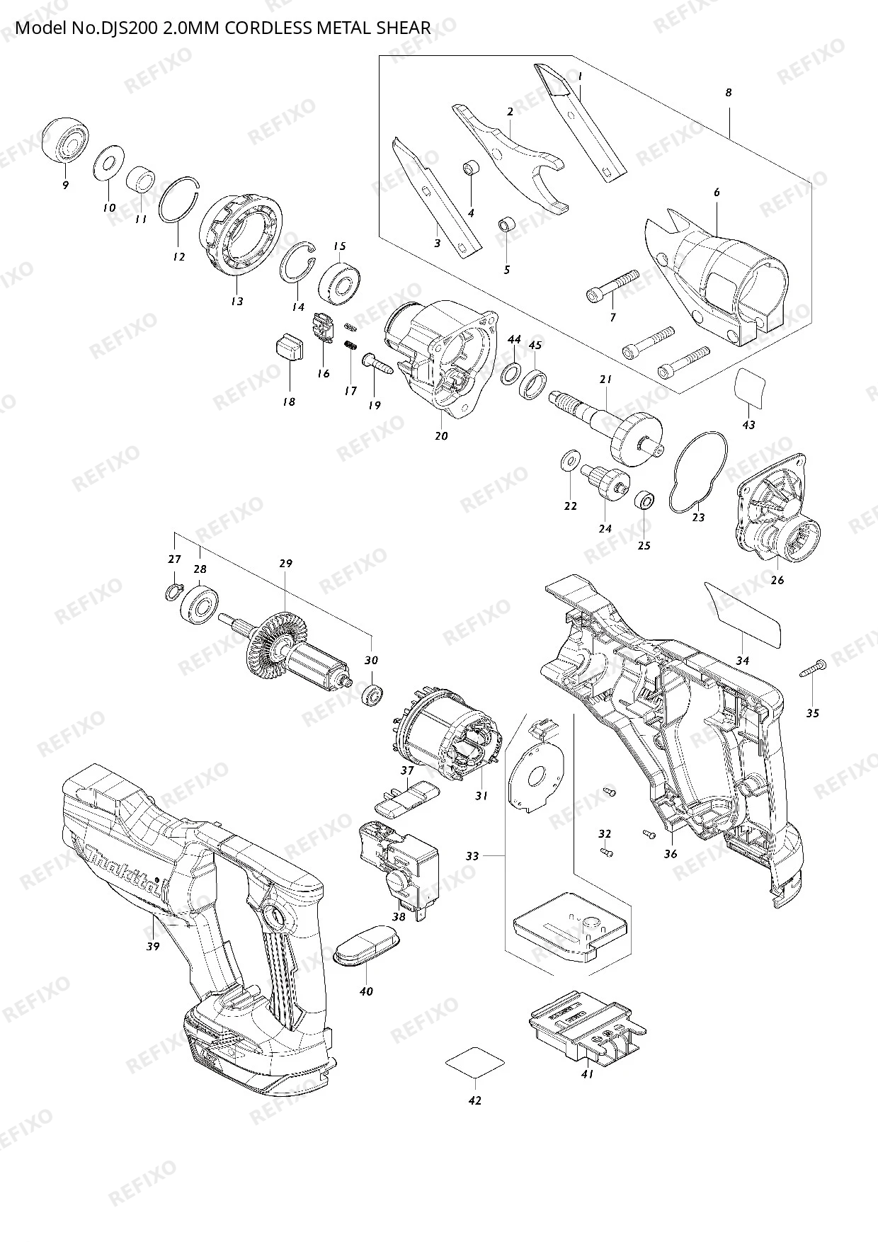 Деталировка MAKITA DJS200 — схема запчастей в разборе