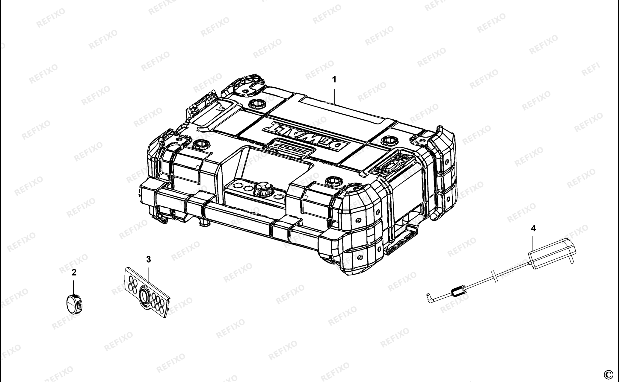 Деталировка DeWalt DWST1-81080-XJ TYPE 1 SITE RADIO DWST1-81080-XJ DWST1-81080 — схема запчастей в разборе