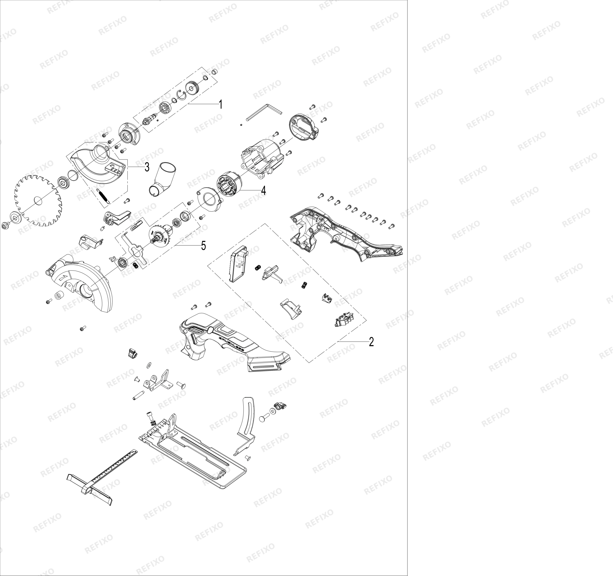 Деталировка Greenworks 1501207 Exploded view — схема запчастей в разборе