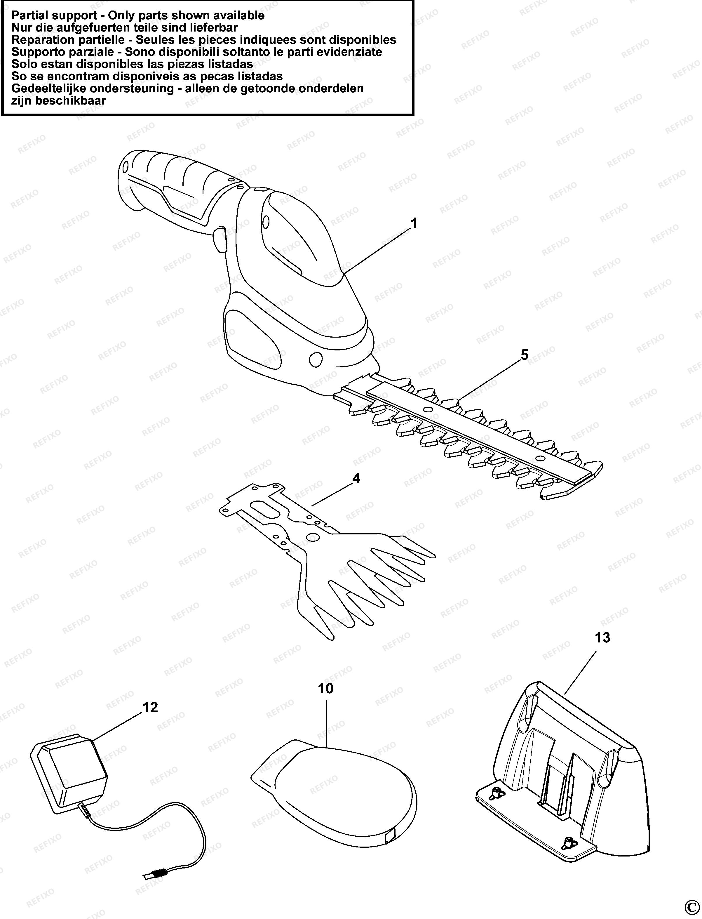 Black&Decker АККУМУЛЯТОРНЫЕ НОЖНИЦЫ ПО МЕТАЛЛУ GSBD700 — схема запчастей