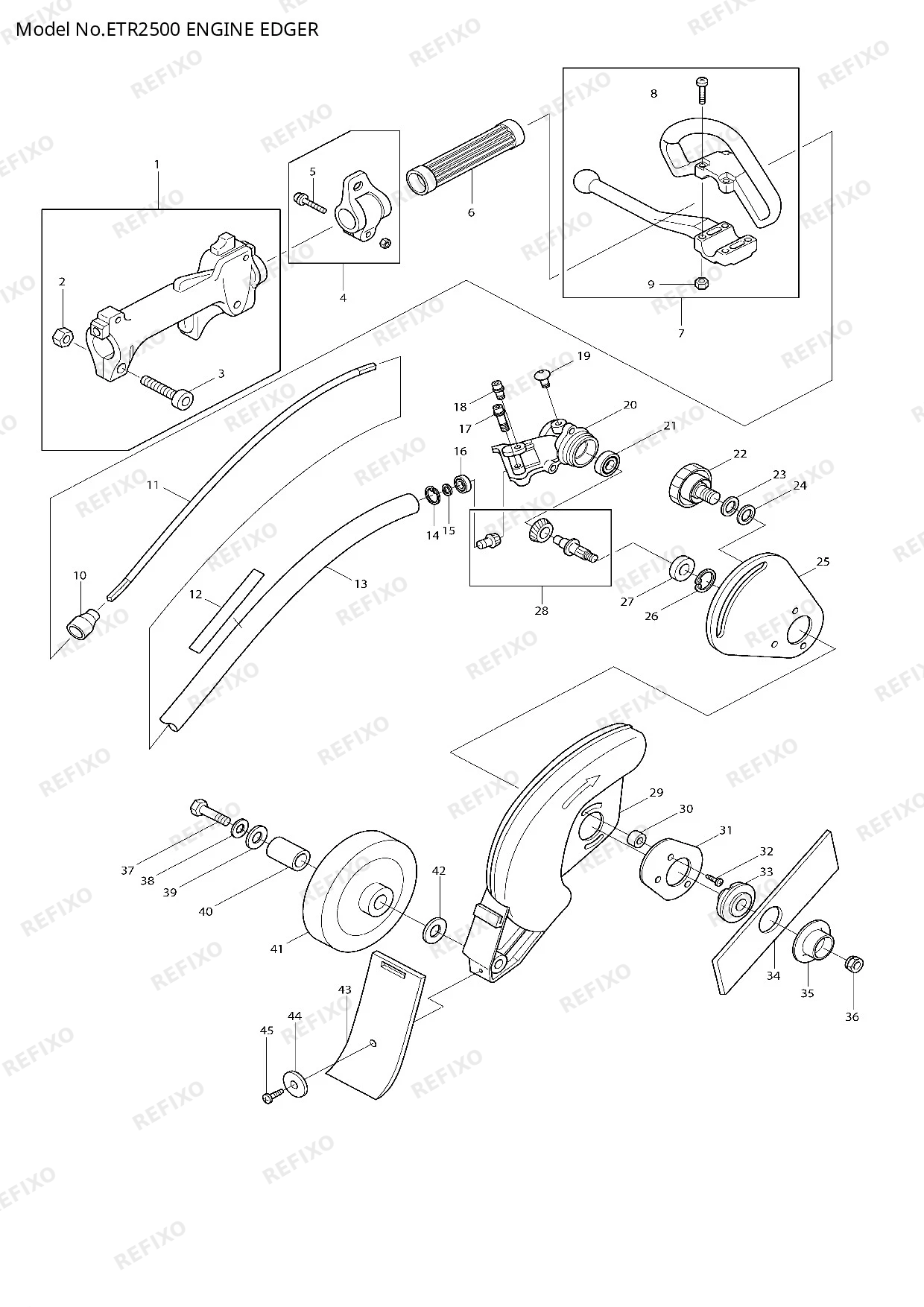 Деталировка MAKITA ETR2500 — схема запчастей в разборе