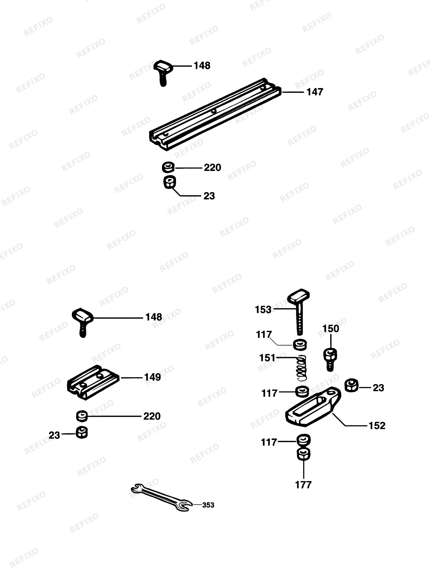 Деталировка DeWalt DE2010-XJ TYPE 1 ADAPTER DE2010-XJ DE2010 — схема запчастей в разборе