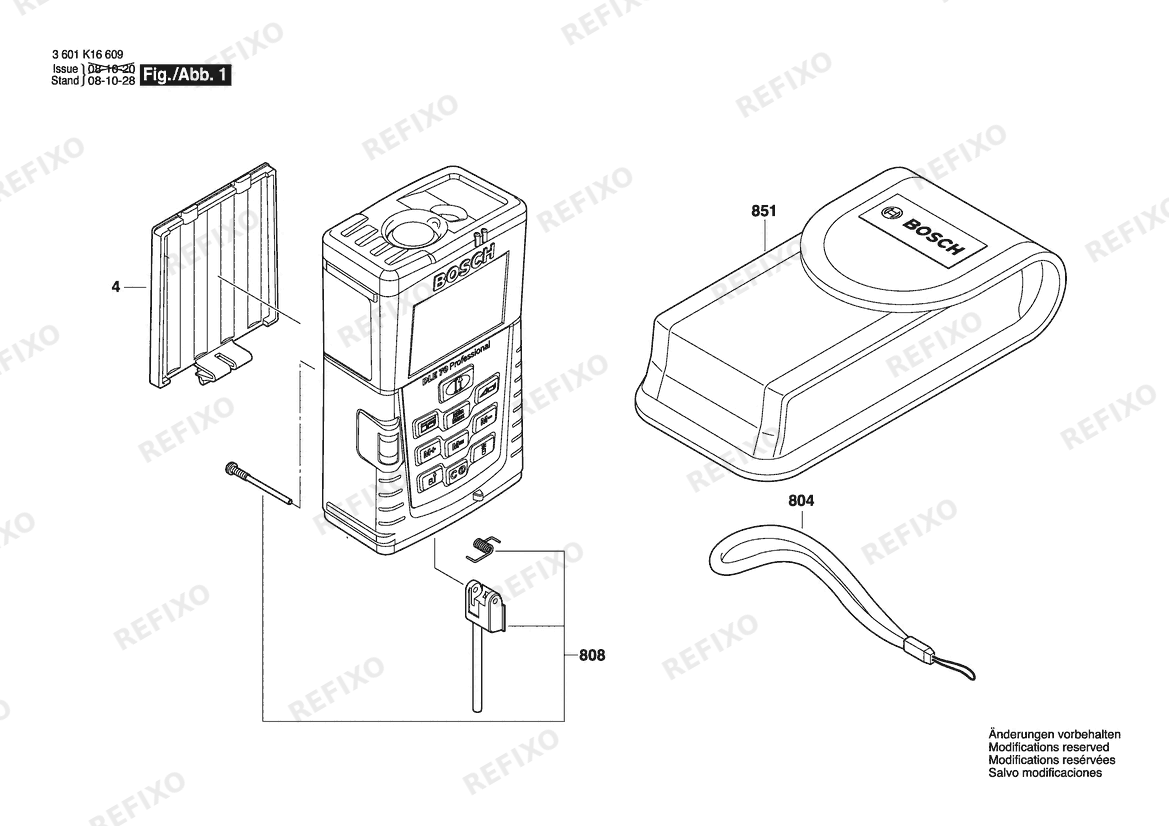 Деталировка Bosch Entfernungsmesser DLE 70 | 006 - JP (3 601 K16 650) — схема запчастей в разборе