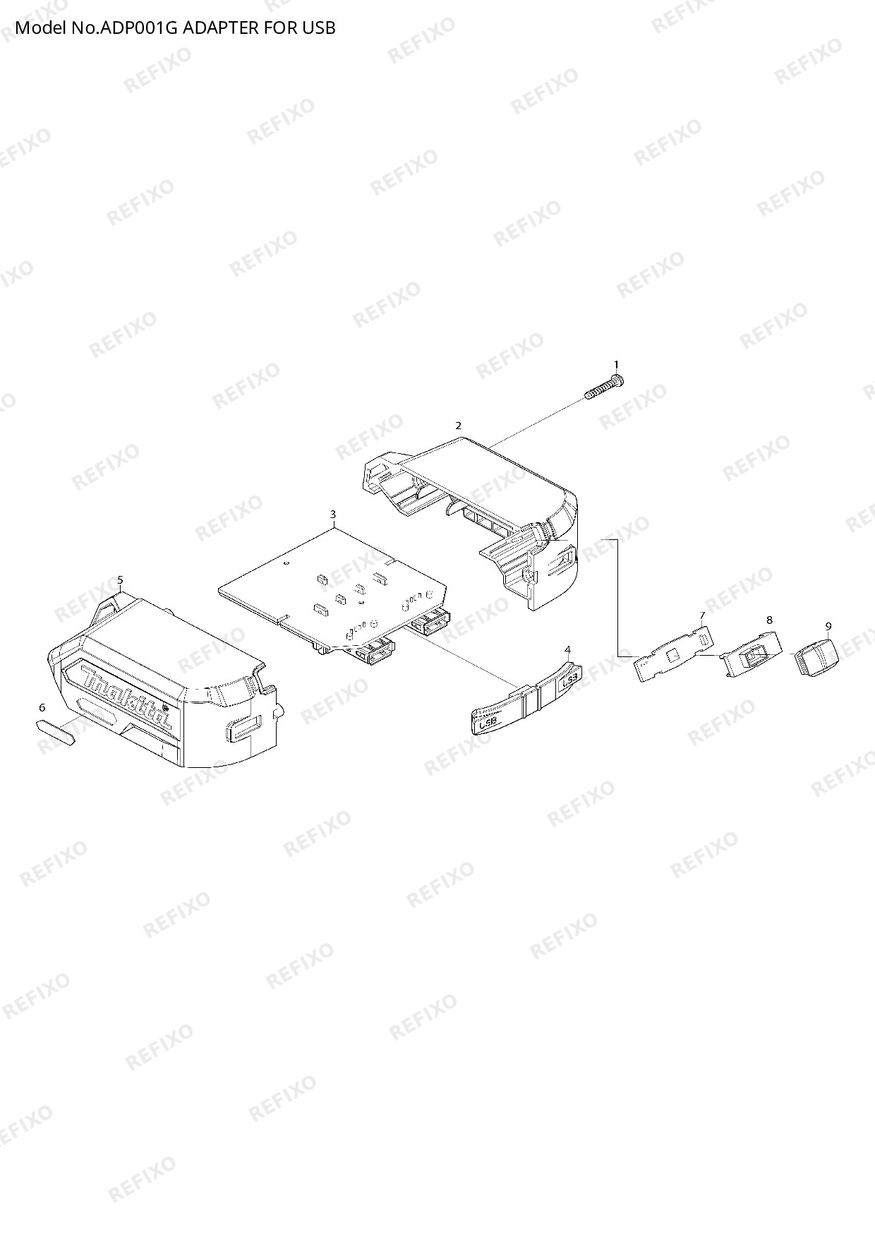Деталировка MAKITA ADP001G — схема запчастей в разборе