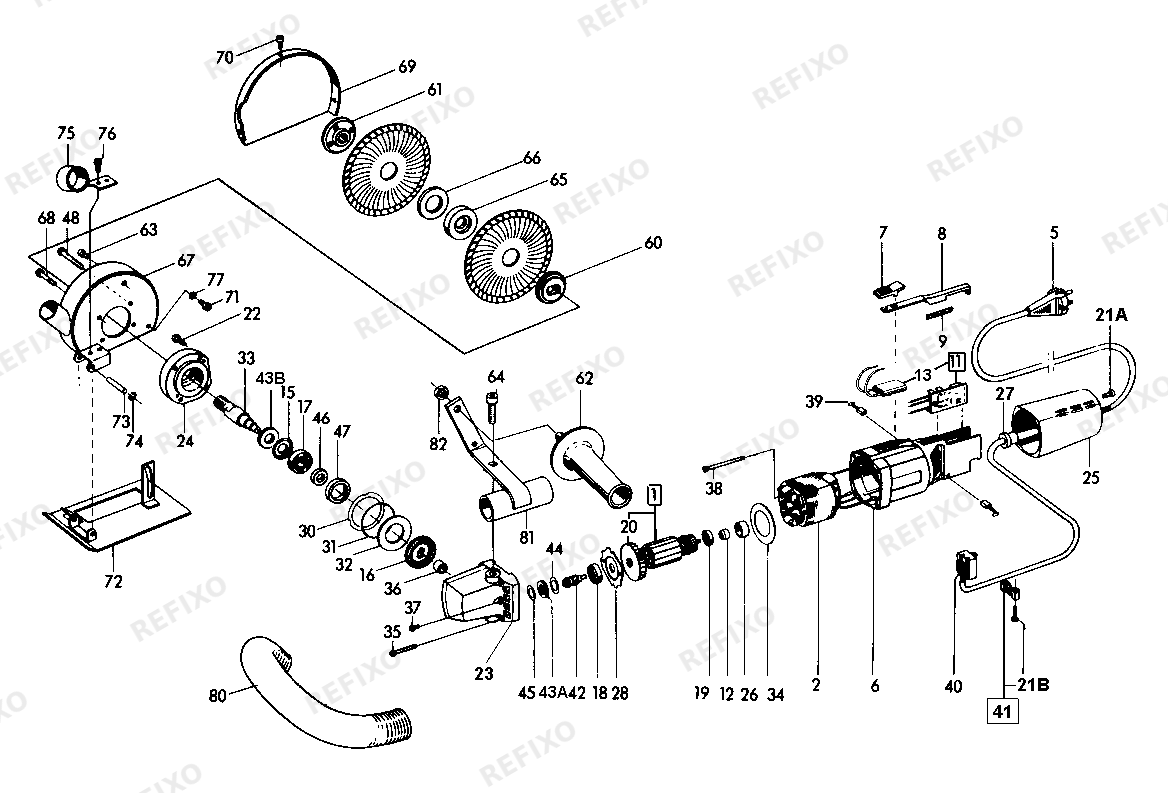 Деталировка Flex M 1509 FR Mauerschlitzer — схема запчастей в разборе
