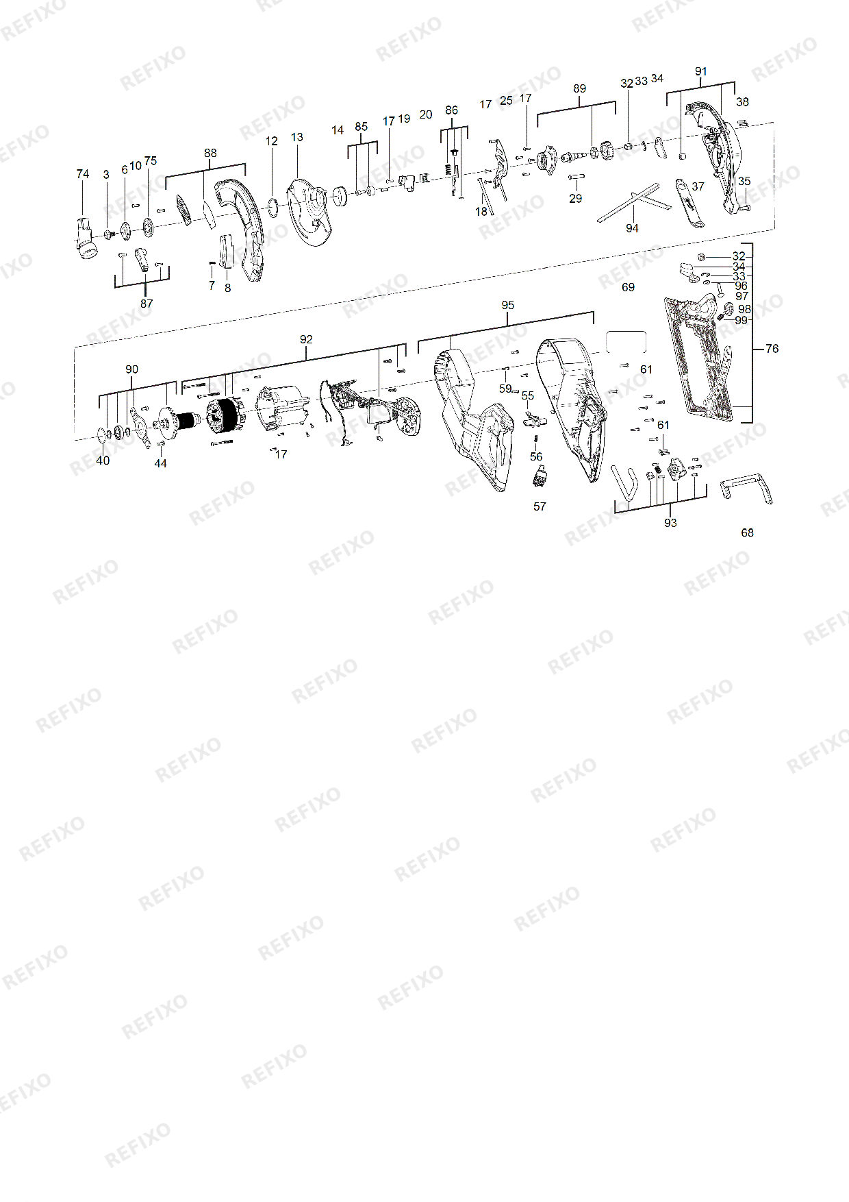 Деталировка MILWAUKEE M18FCSRH66 0 4933471444 4000474084 — схема запчастей в разборе