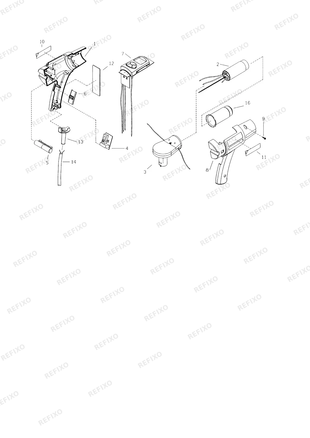 Деталировка MAKITA HG650C — схема запчастей в разборе