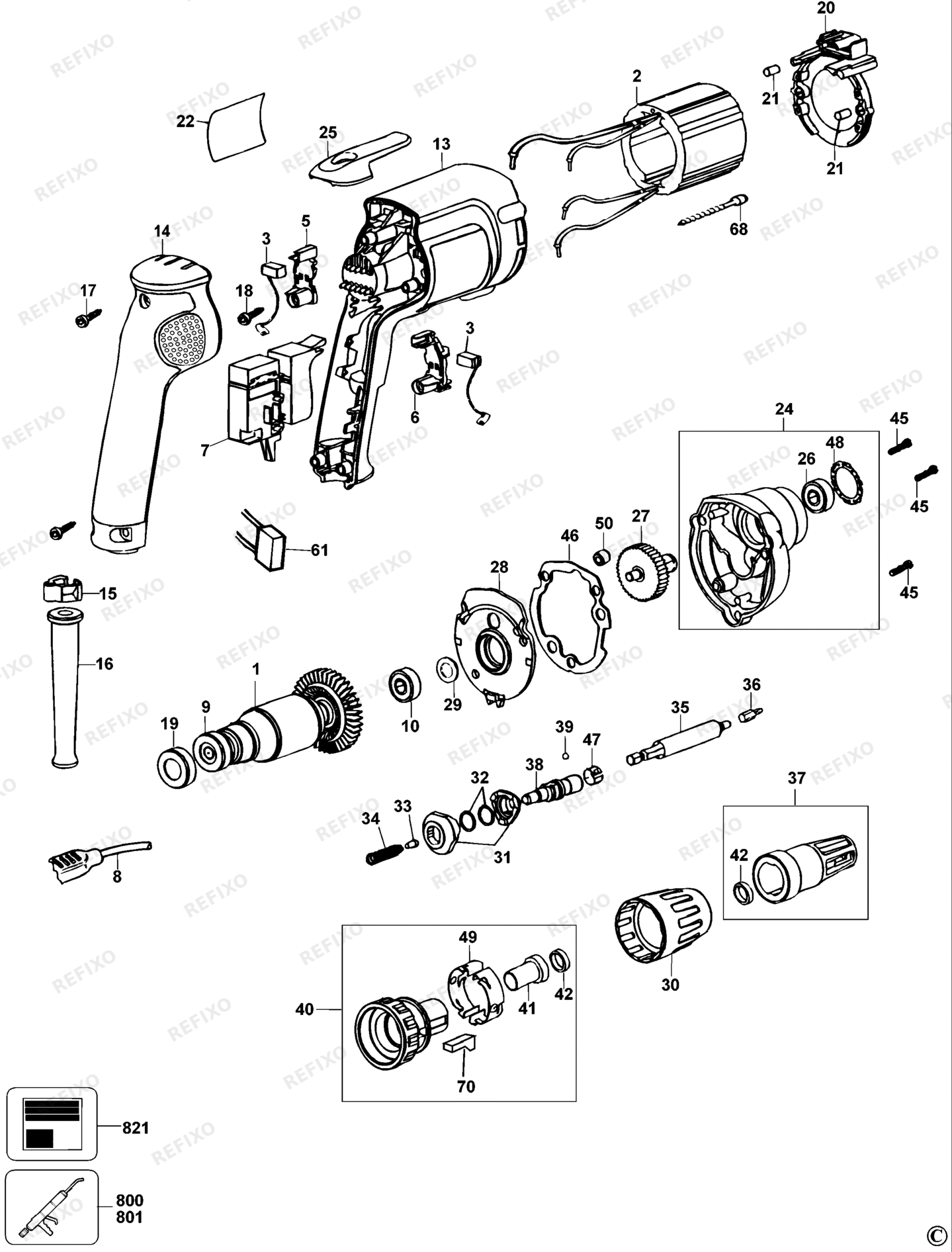 Деталировка DeWalt DW274K-LX TYPE 3 SCHRAUBENDREHER DW274K-LX DW274K — схема запчастей в разборе