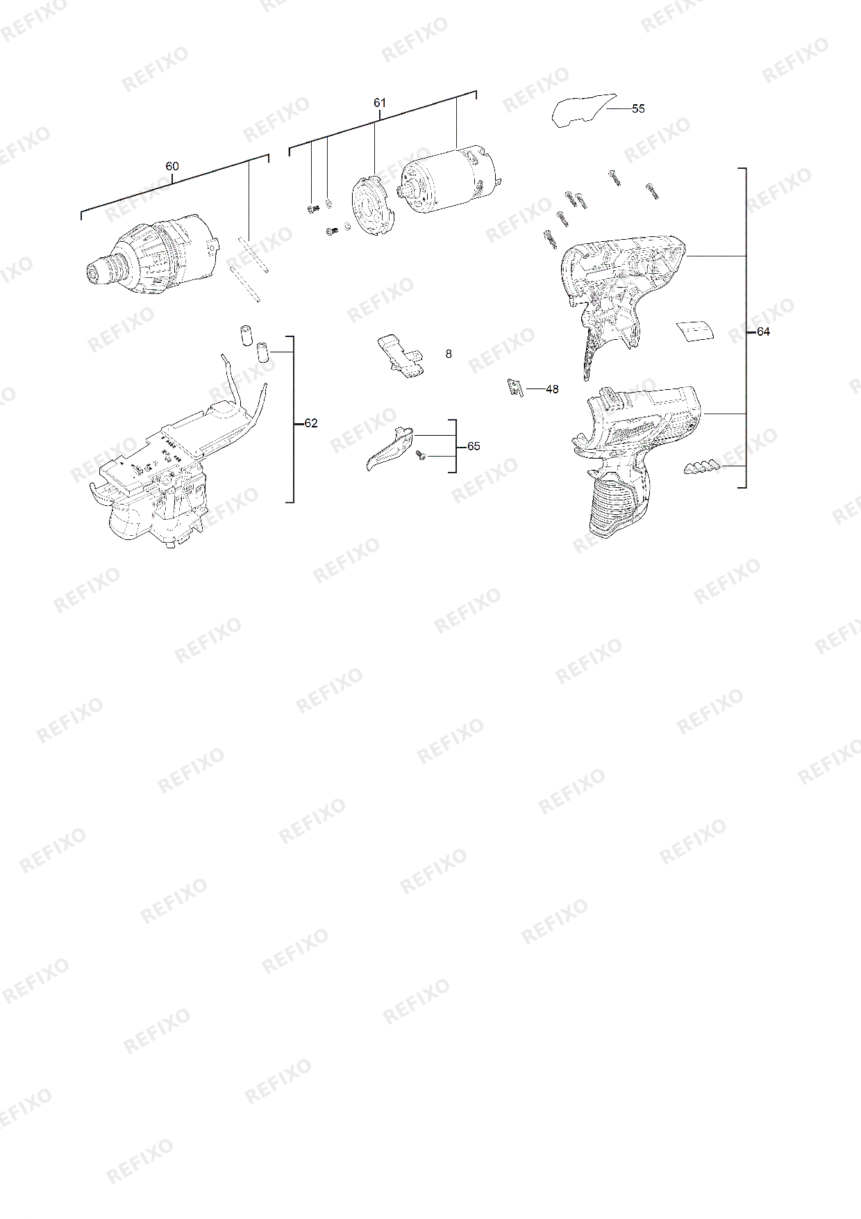 Деталировка MILWAUKEE M12BSD 0 4933447135 4000447242 — схема запчастей в разборе