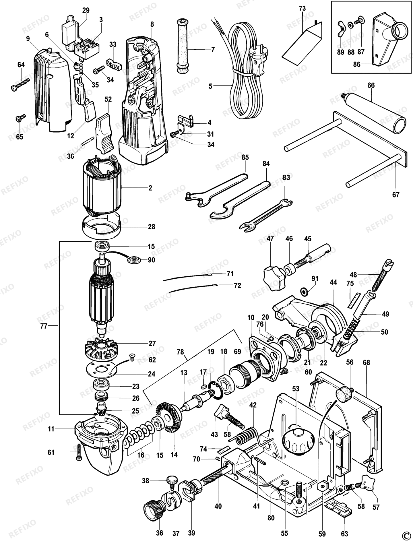 Деталировка DeWalt DW685K-DE TYPE 3 ANSCHLUSSFALZMASCH. DW685K-DE DW685K — схема запчастей в разборе
