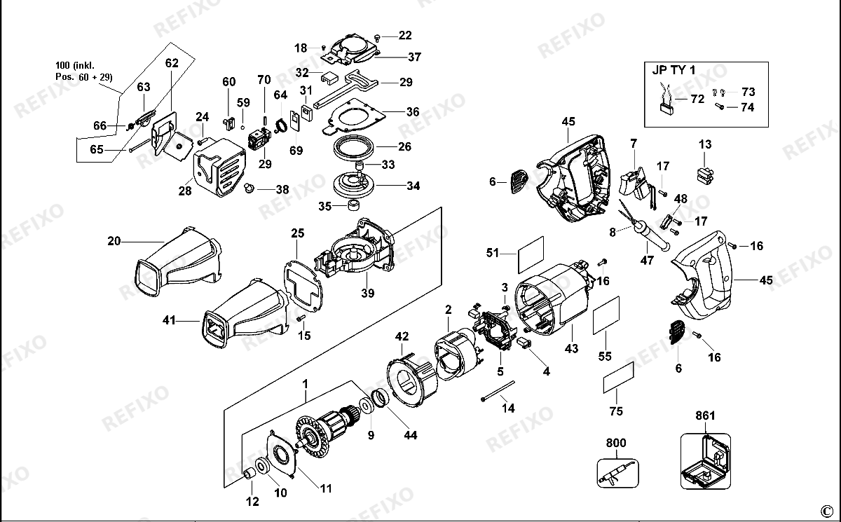 Деталировка DeWalt DW304PK---A CUTSAW DW304PK---A — схема запчастей в разборе