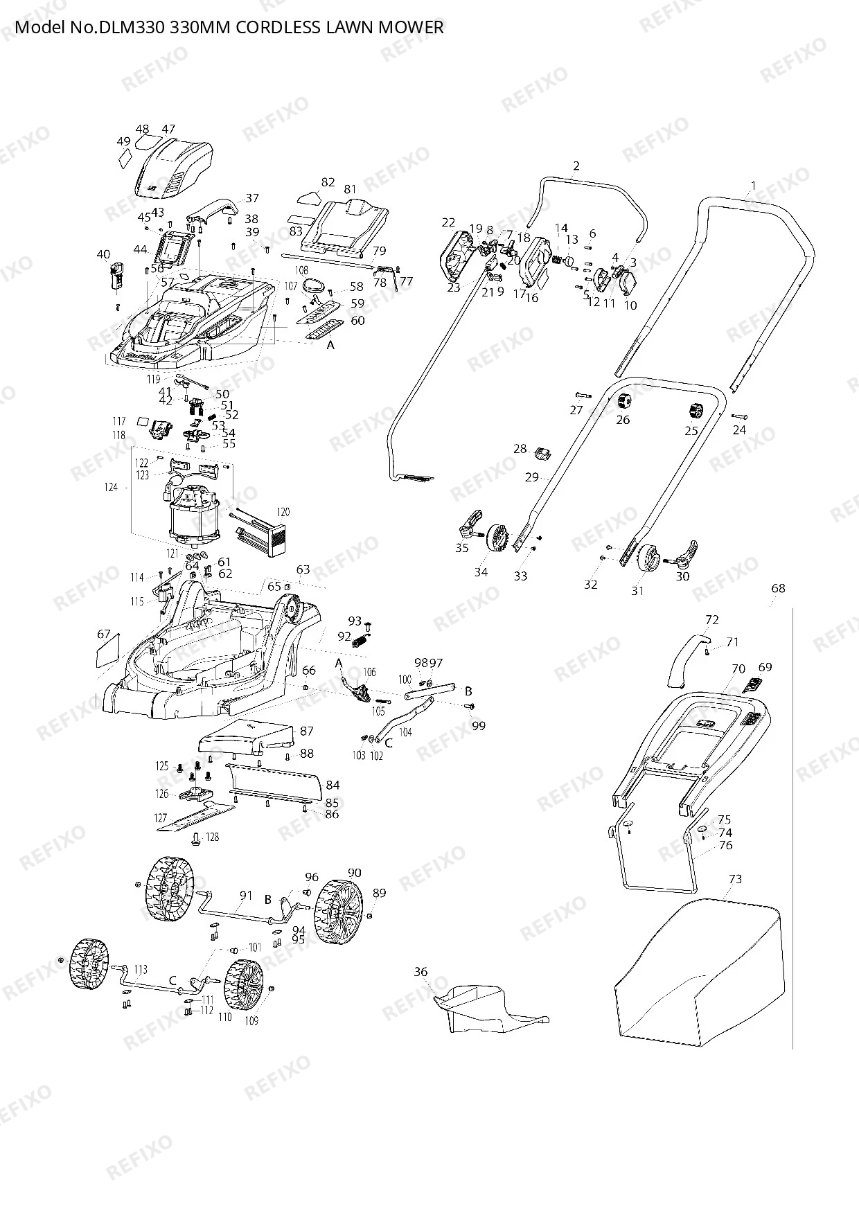Деталировка MAKITA DLM330 — схема запчастей в разборе